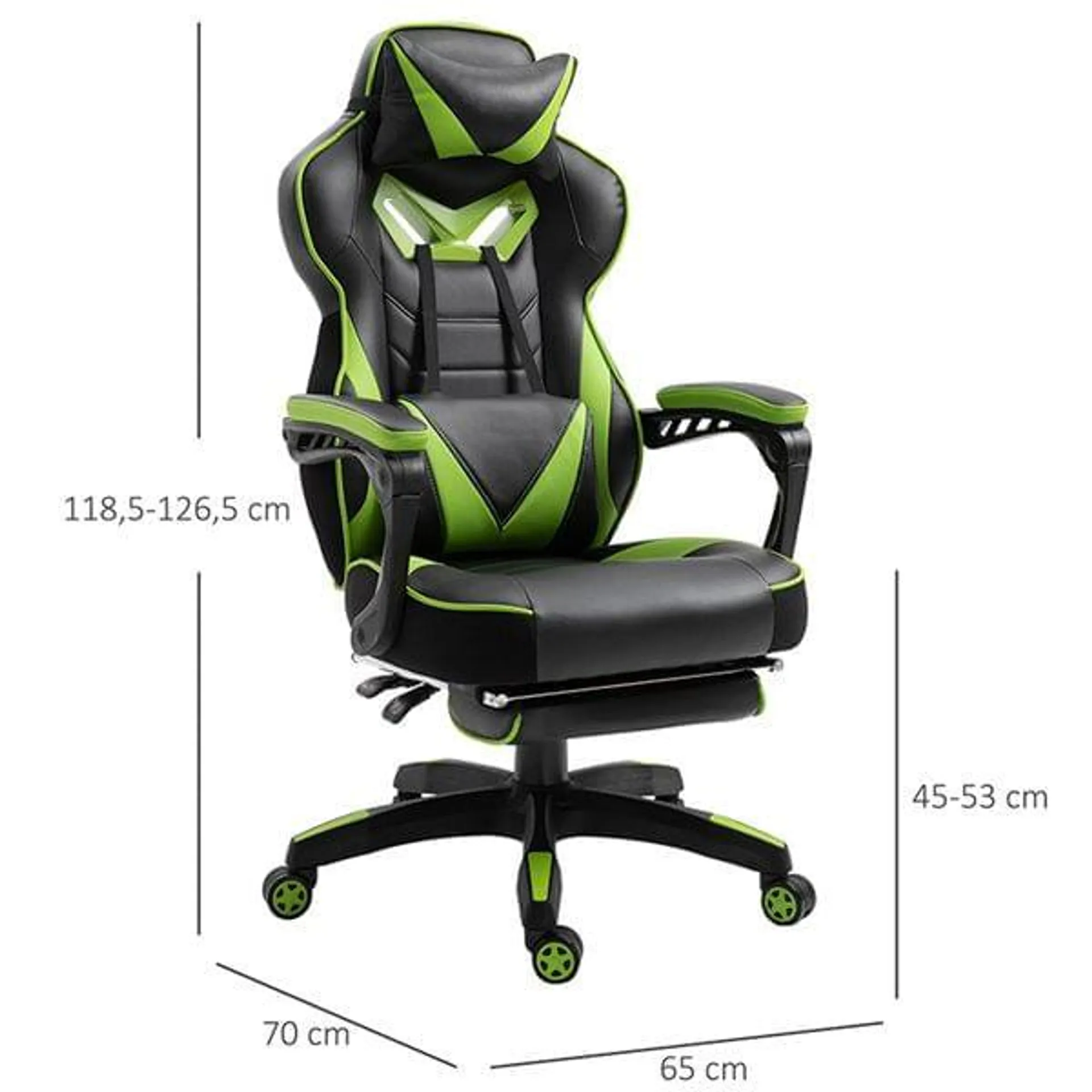 Silla gaming regulable con reposapiés