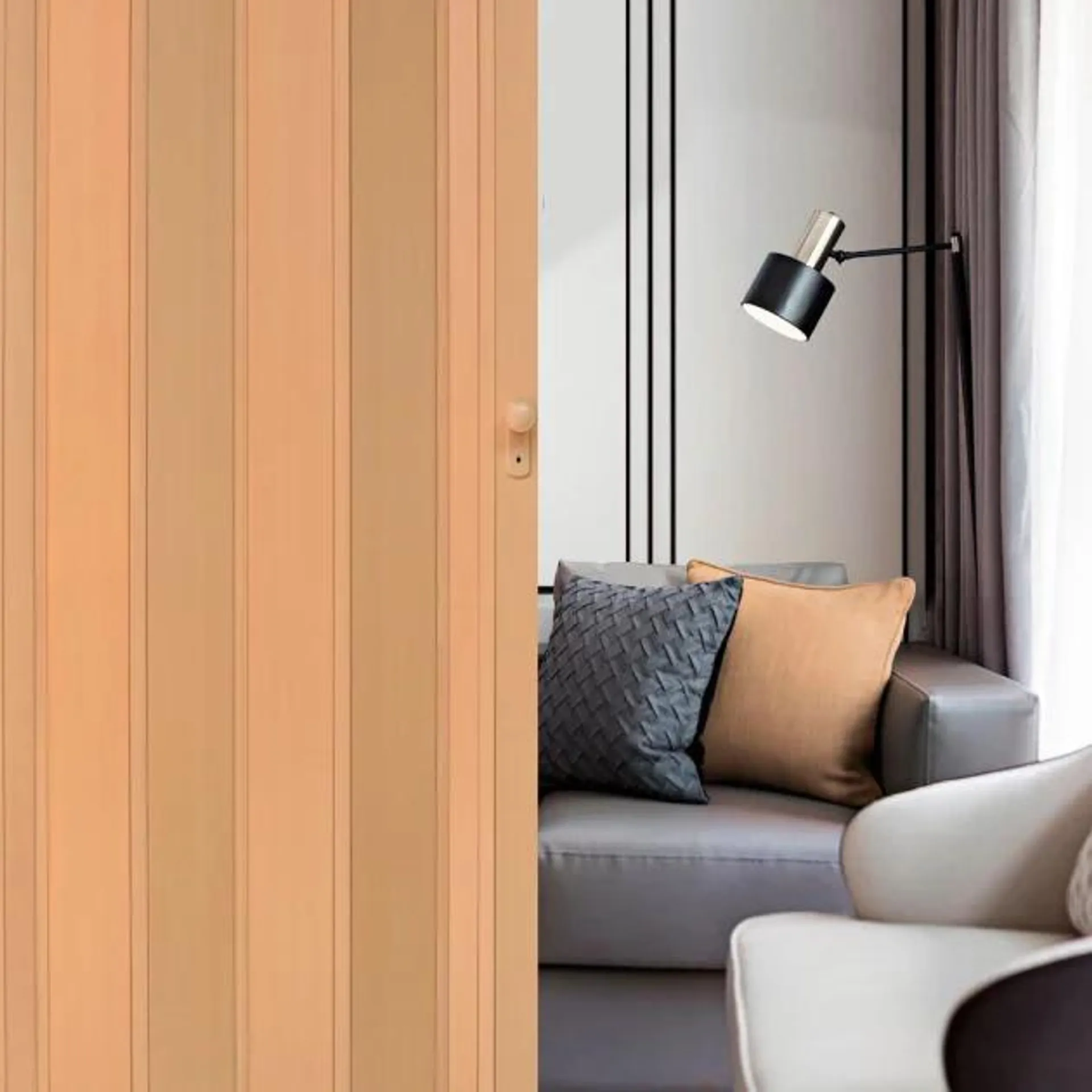 Puerta de Interior plegable de pvc imitación madera haya rojo