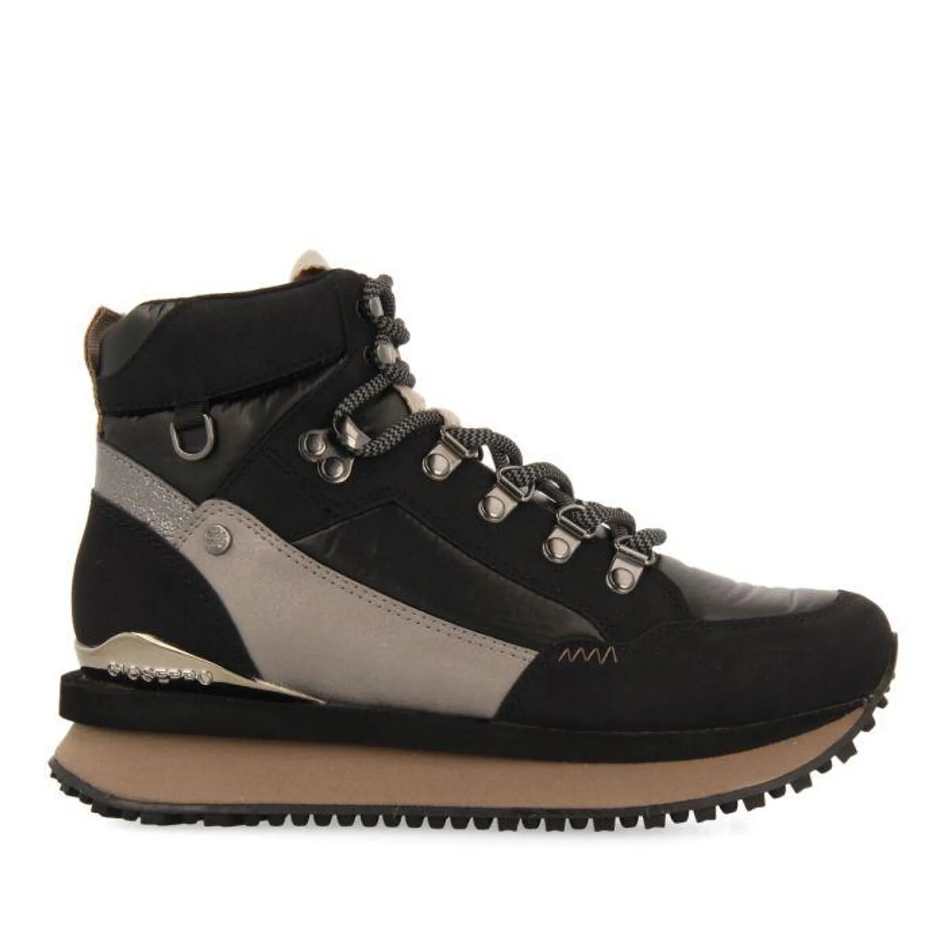 Ferney women's black mountain boot-style sneakers with details