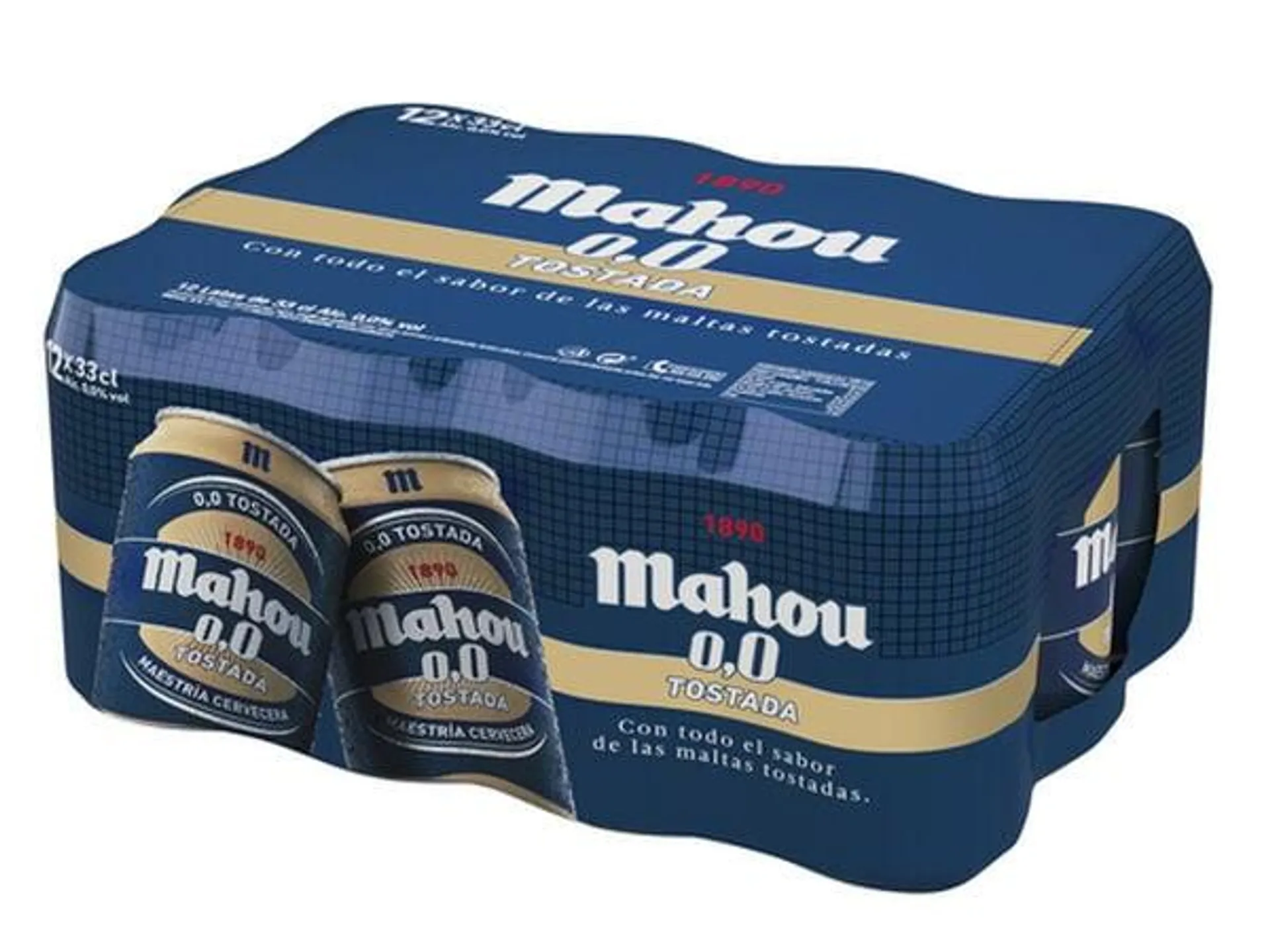 Cerveza sin alcohol Mahou 00 Tostada pack 12 latas 33cl