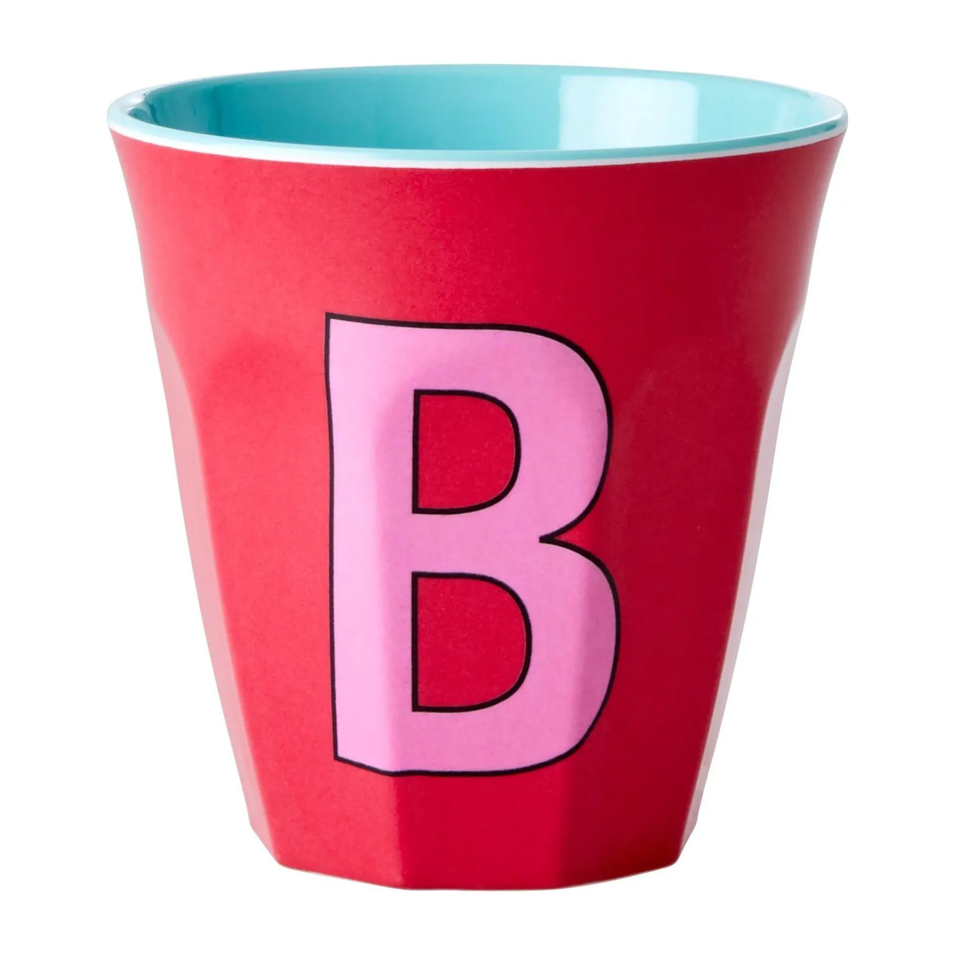Taza melamina Rice mediana letra B 30 cl Red kiss