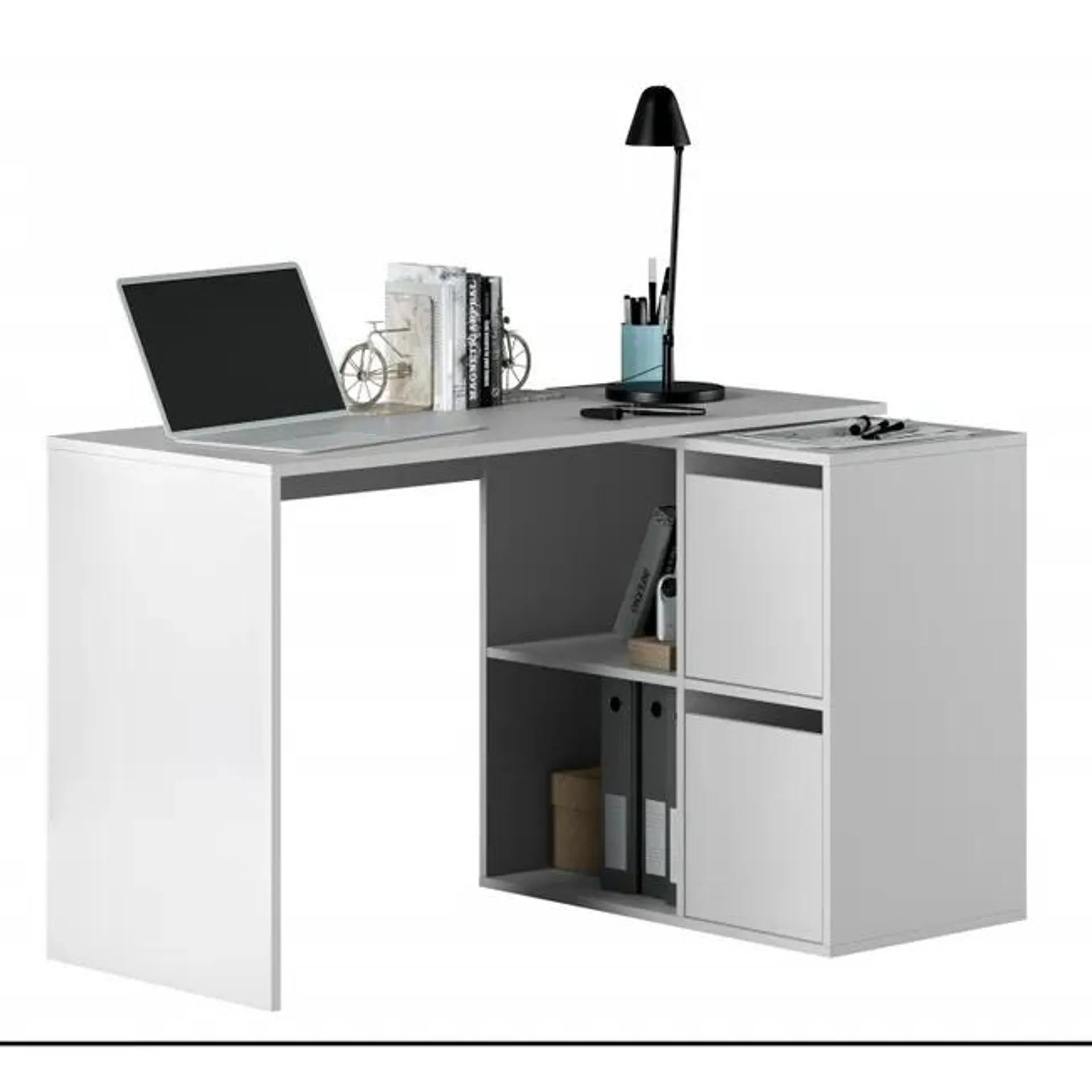 Mesa escritorio multiposición en color blanco artik