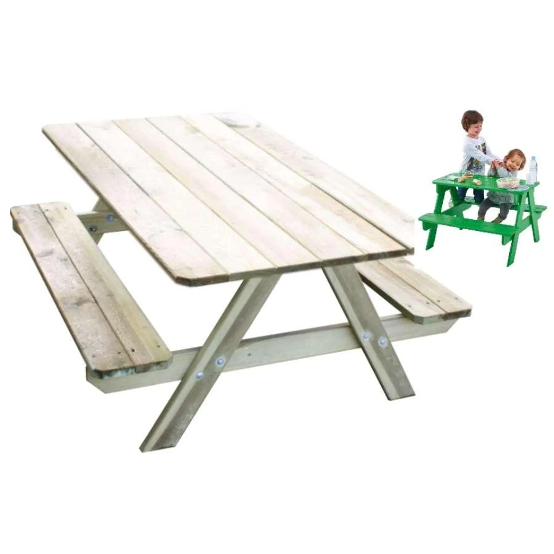 MESA PICNIC DE MADERA 91x90x57CM