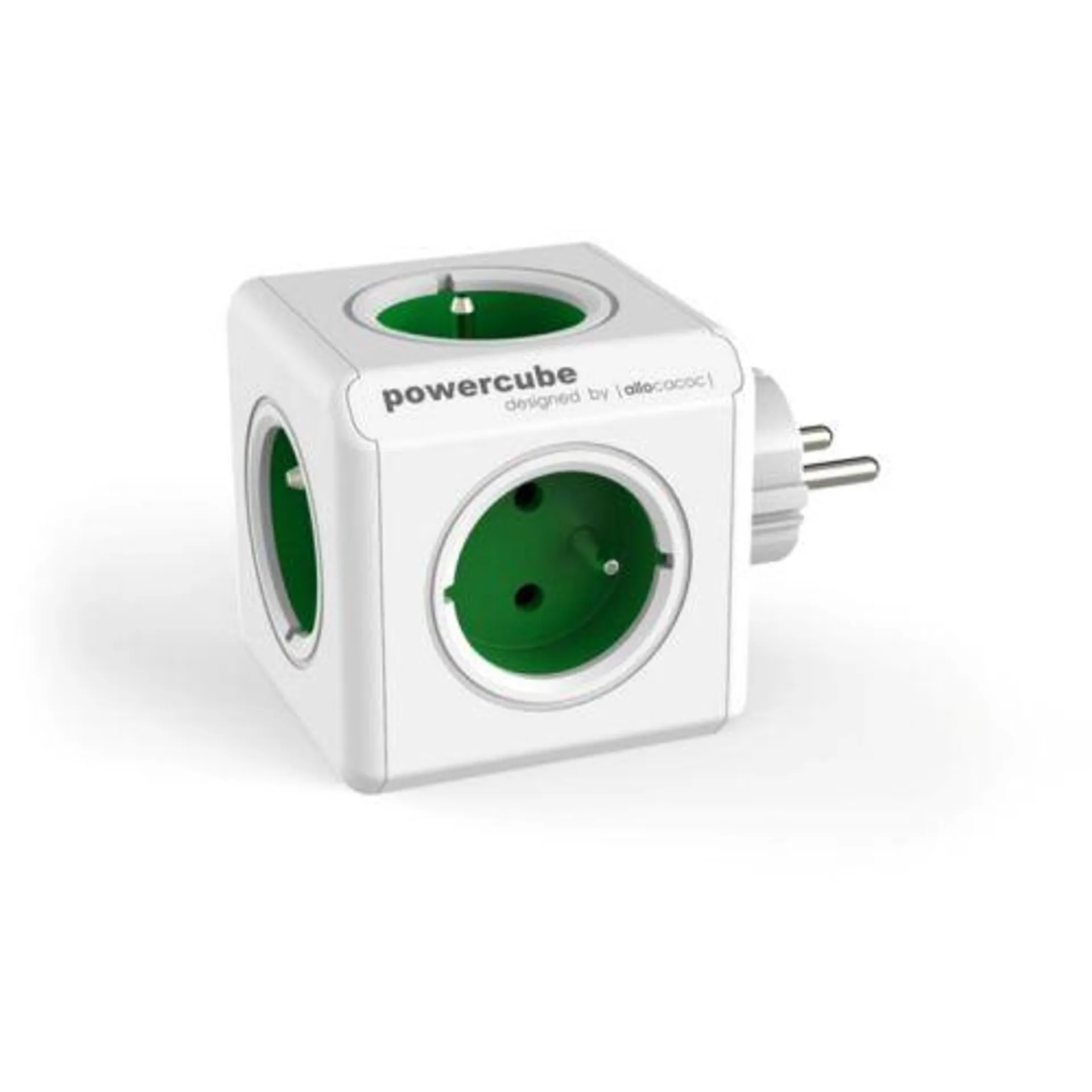 Base multiple electricidad 5 tomas tt polipropileno verde blanco powercube 1100 115990