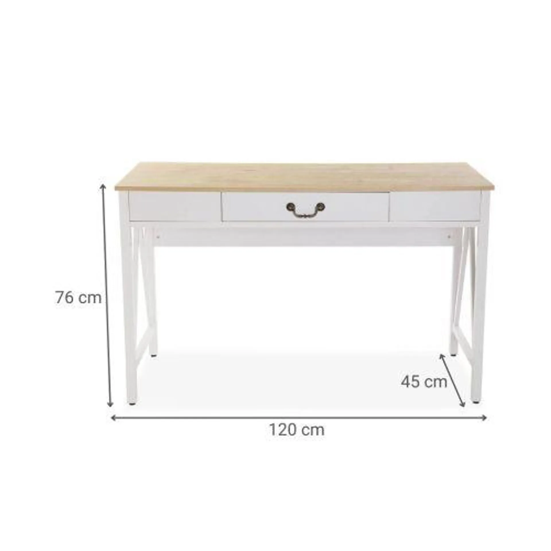 Escritorio de 1 Cajón Estructura de Metal y Superficie de Madera CHRISTOPH 21300029