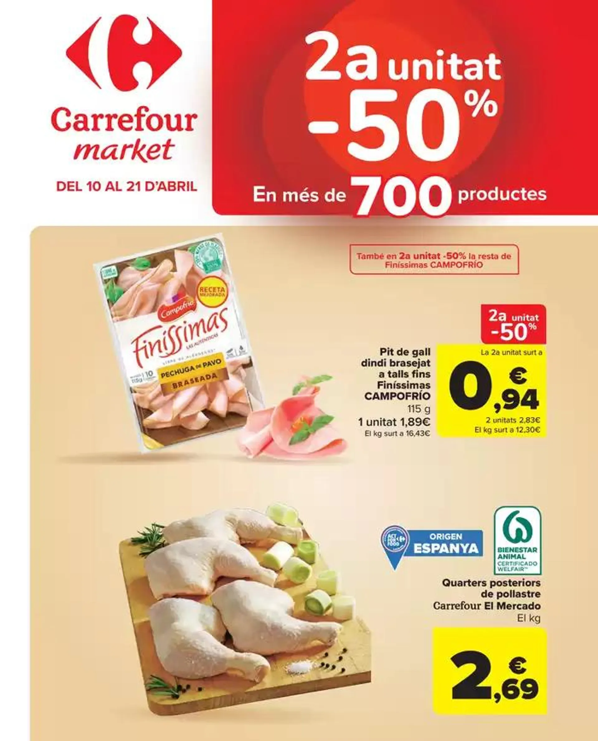 2a unitat -50% en més de 700productos - 1