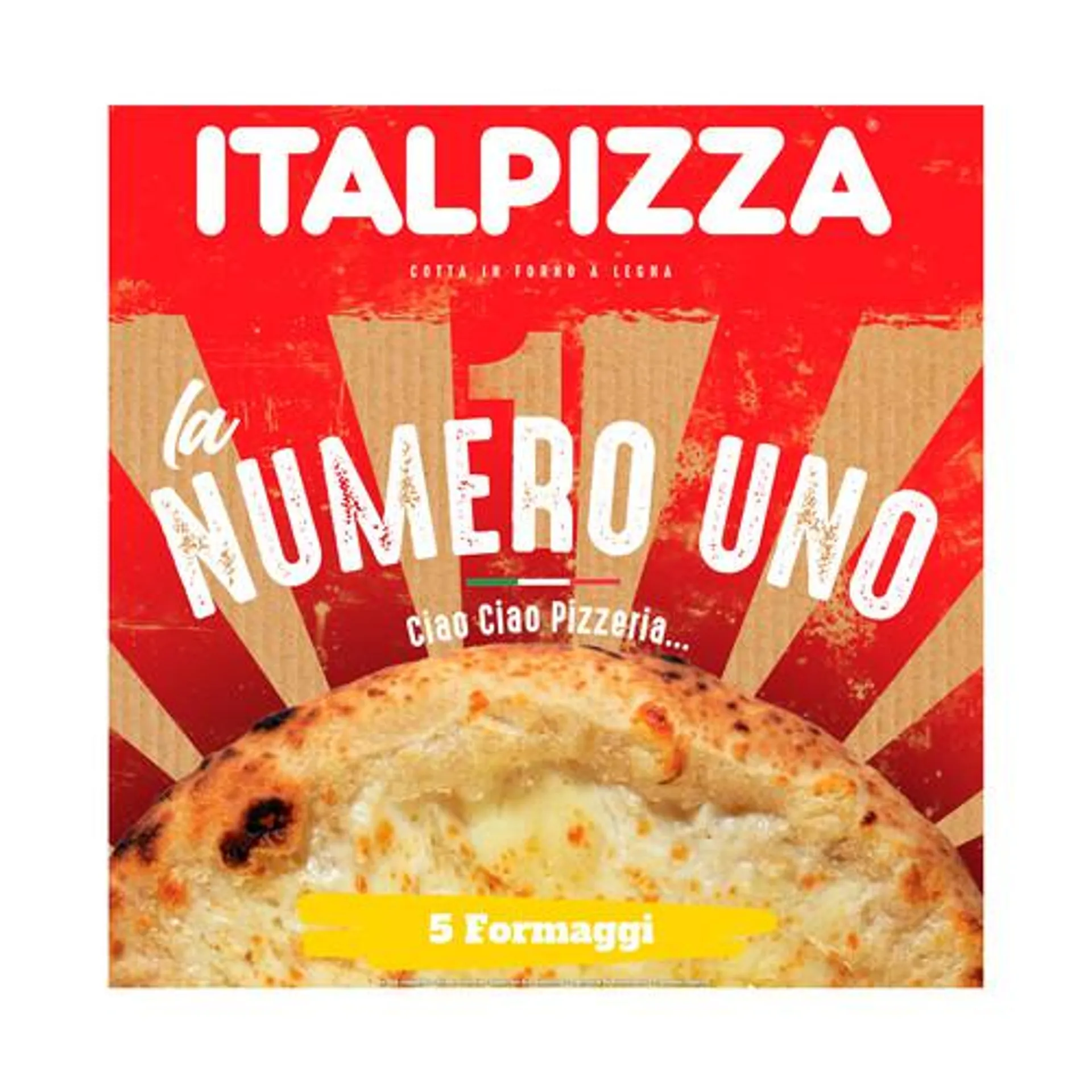 ITALPIZZA Pizza congelada a los 5 quesos 410 g.