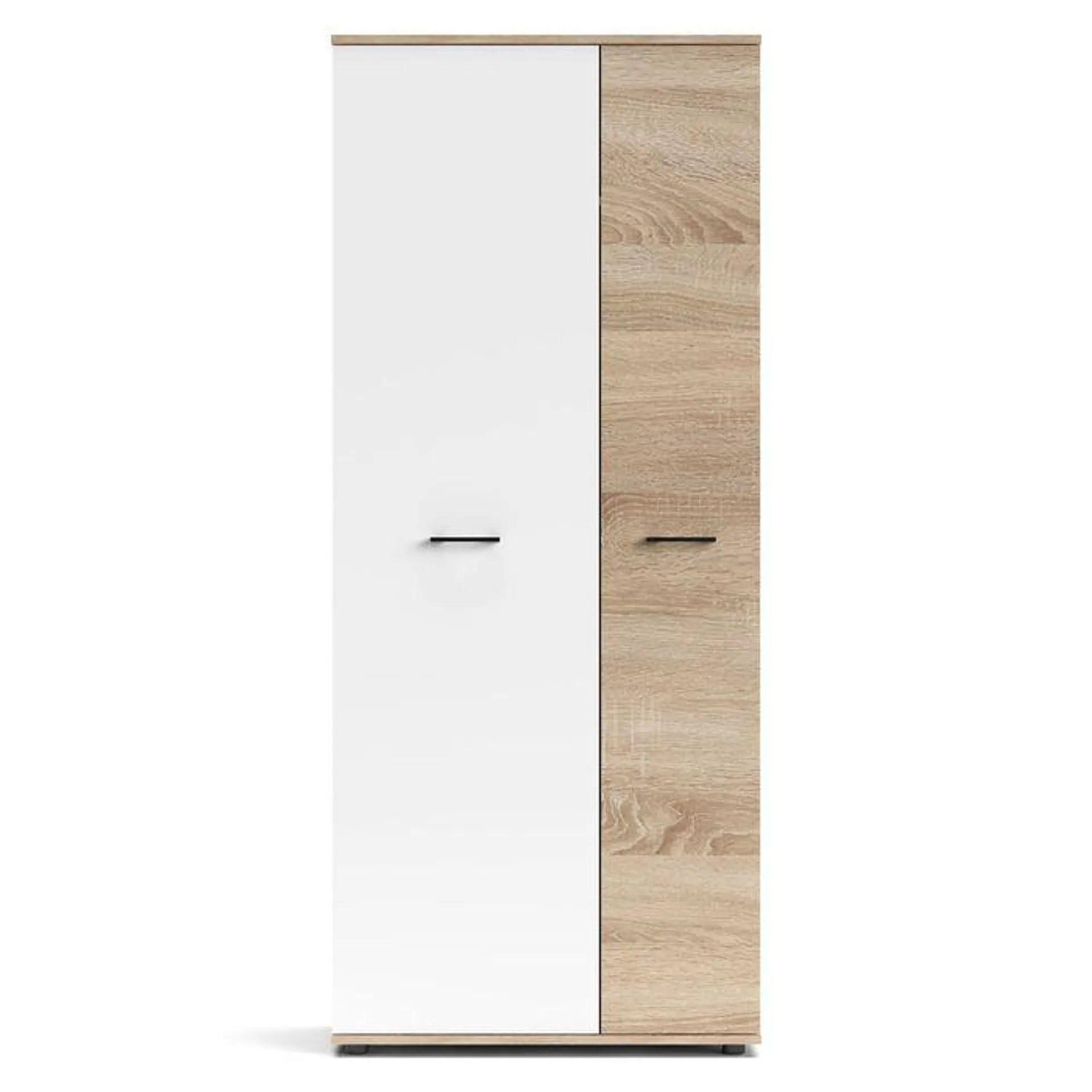 Armario moderno Irysel L80xH190cm Sonoma madera y blanco