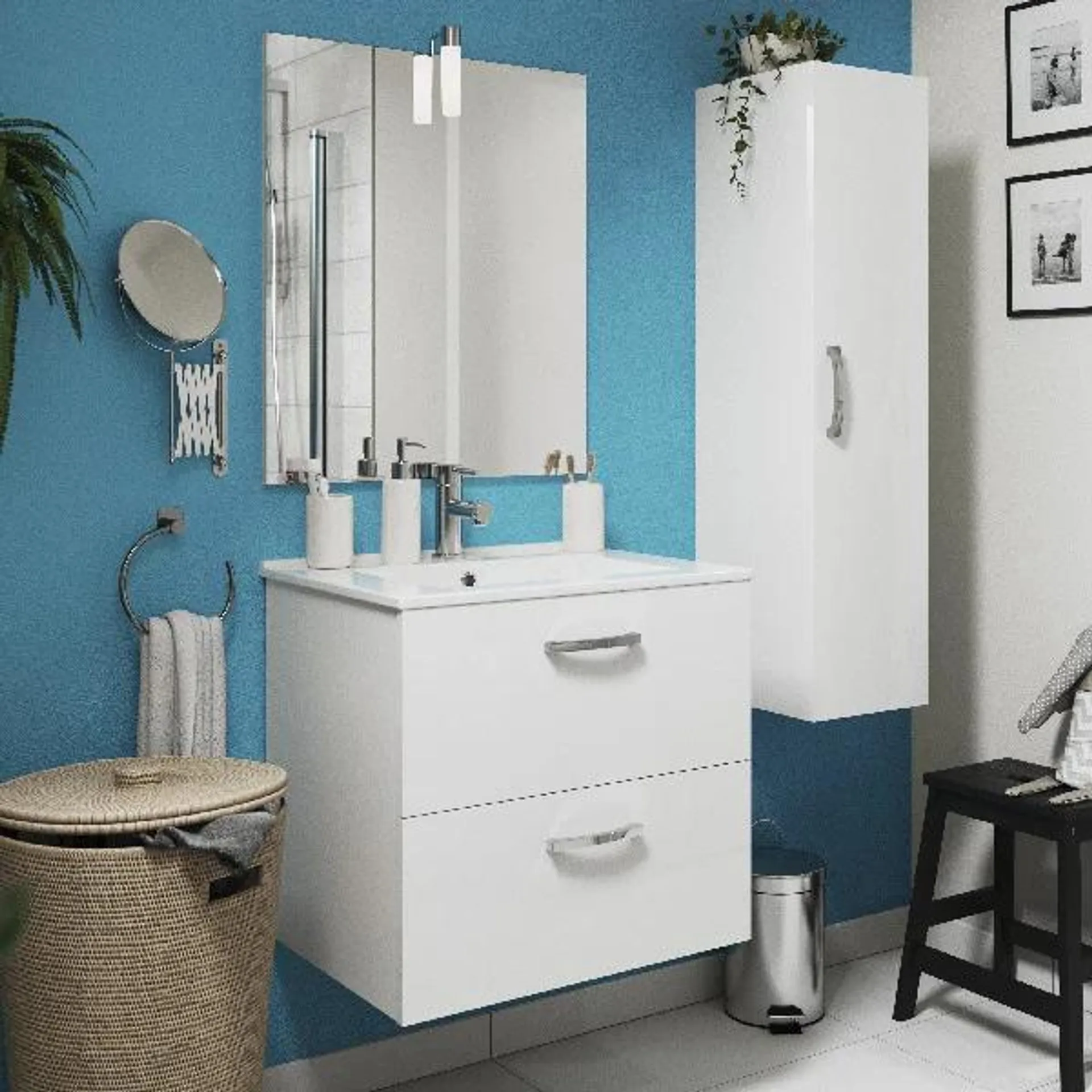 Mueble suspendido 80x45cm Aruna blanco