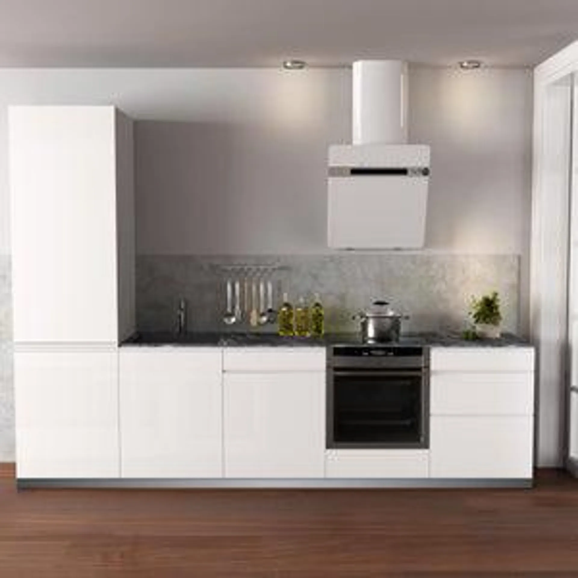 Cocina en kit DELINEA id TOKIO blanco brillo 3.00 m