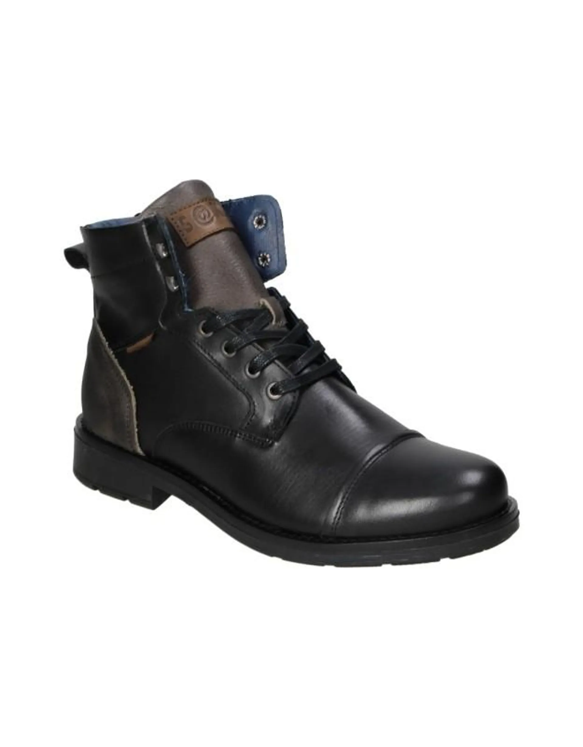 Botas para hombre plana 5866 en negro