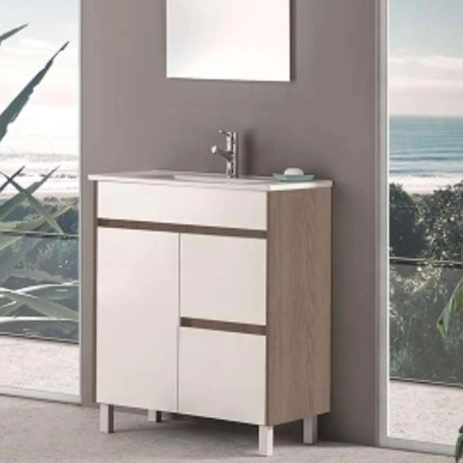 MUEBLE BIGMAT ZURIQUE BLANCO/ESTEPA 60cm