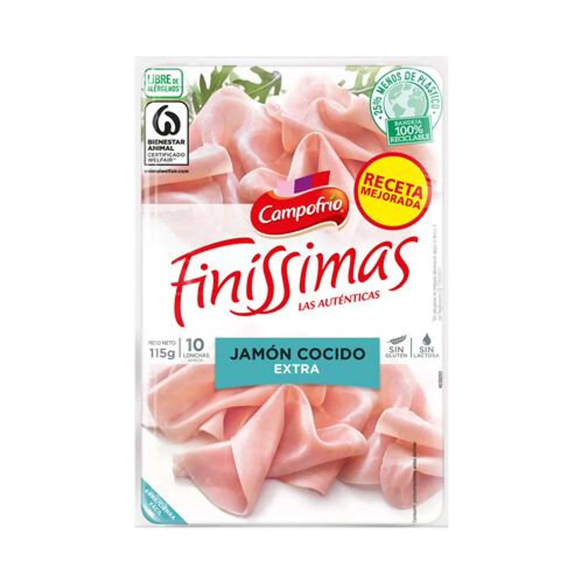 CAMPOFRÍO Jamón cocido de calidad extra, cortado en lonchas CAMPOFRÍO Finissimas 115 g.