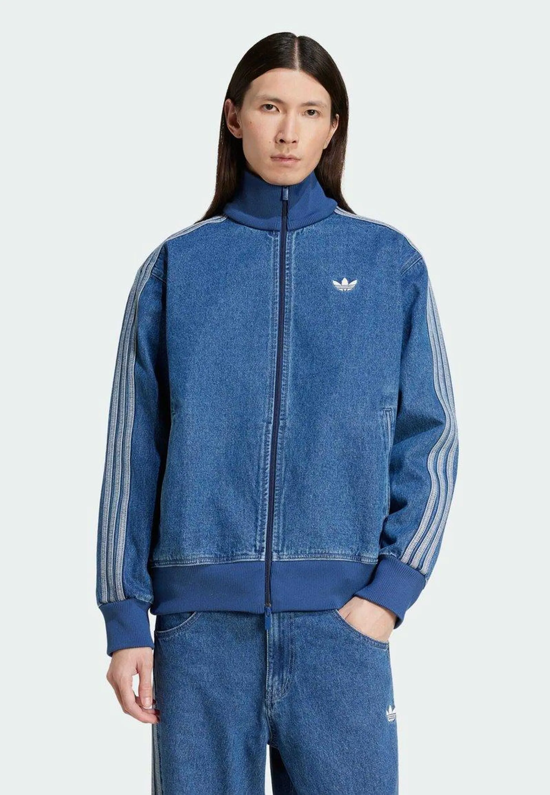ADICOLOR DENIM FIREBIRD TRACK - Chaqueta vaquera - medium blue denim