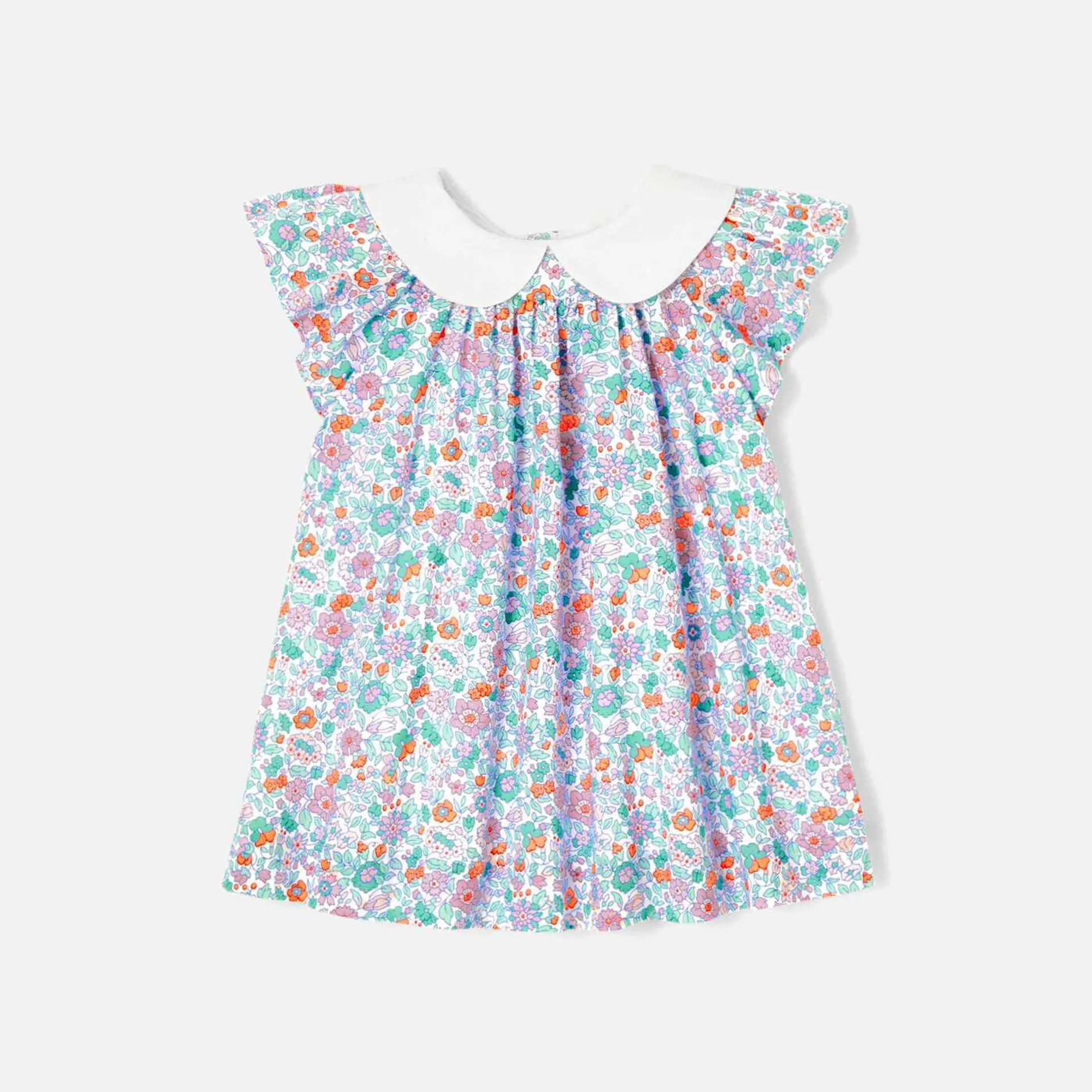 Vestido de bebé niña en tejido Liberty