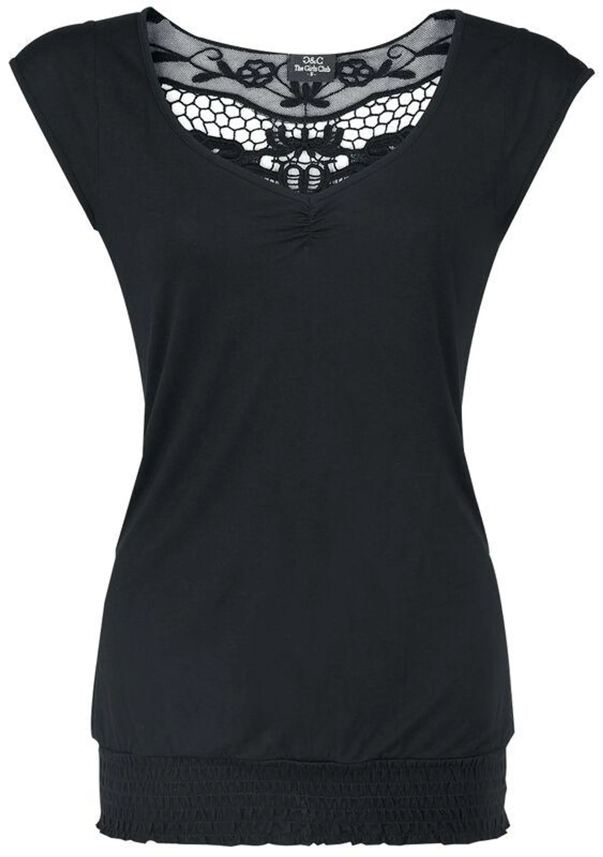 "Back Lace" Camiseta Negro de Gothicana by EMP