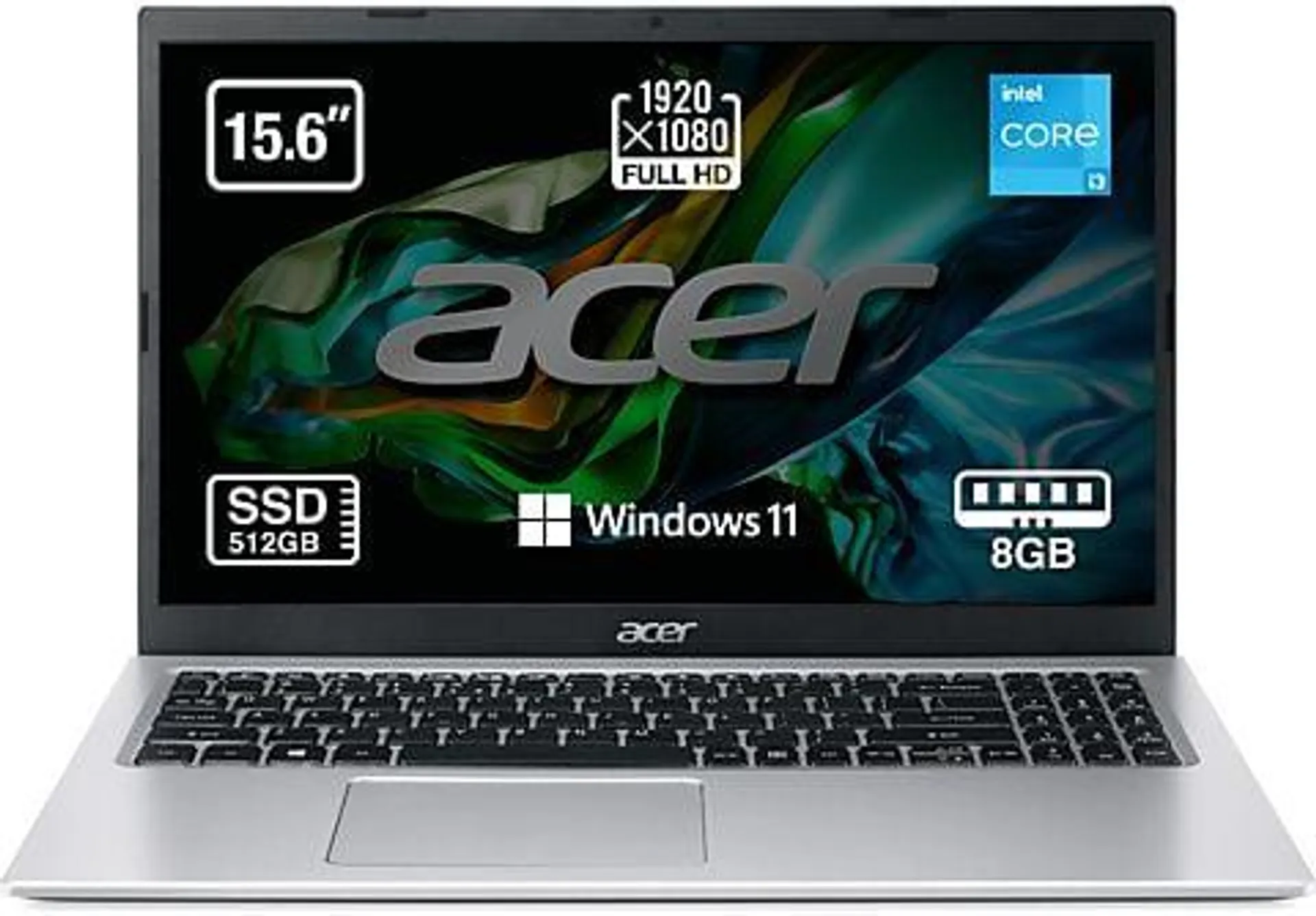 Portátil - Acer Aspire 3 A315-58-32EE, 15.6" Full HD, Intel® Core™ i3-1115G4, 8GB RAM, 512GB SSD, UHD, Windows 11 Home, Gris