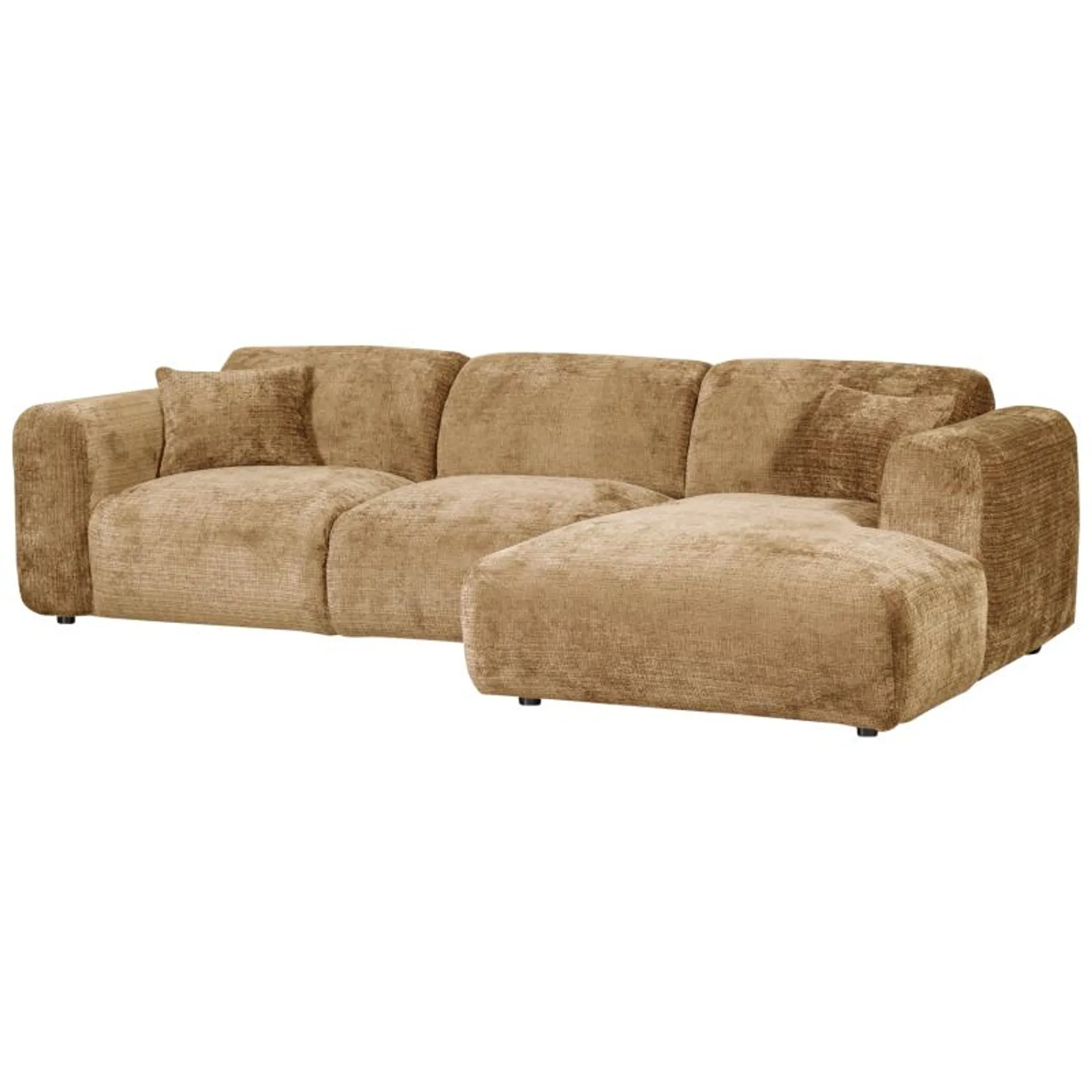 Sofá Cheslong Cloud Tejido Chenille Amarillo Miel