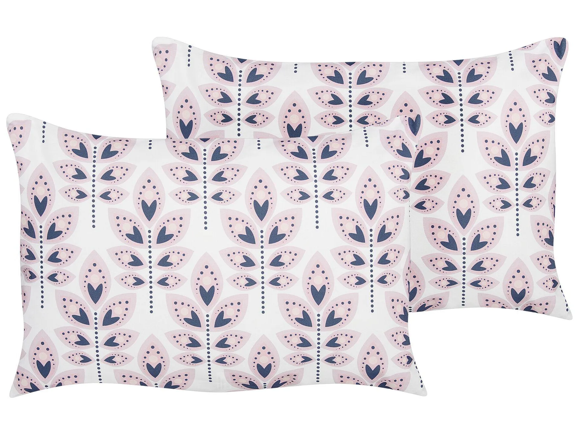 Conjunto de 2 cojines de exterior TORRETTA Patrón de plantas 40 x 60 cm Crema