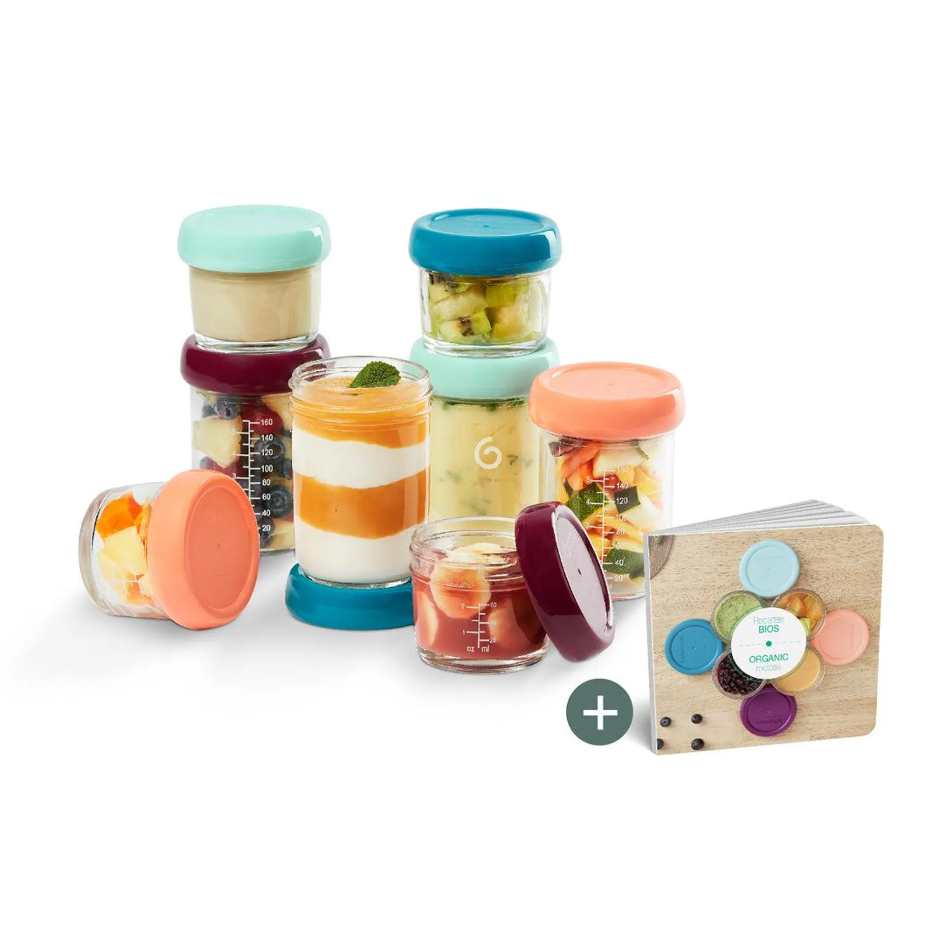 Pack de recipientes de cristal para alimentos Babybols