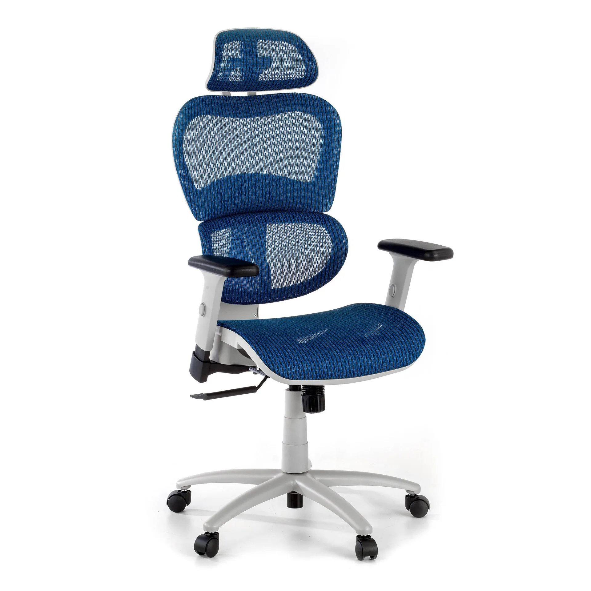 Silla Ergonómica Ergocity white, cojin lumbar, brazos 3D