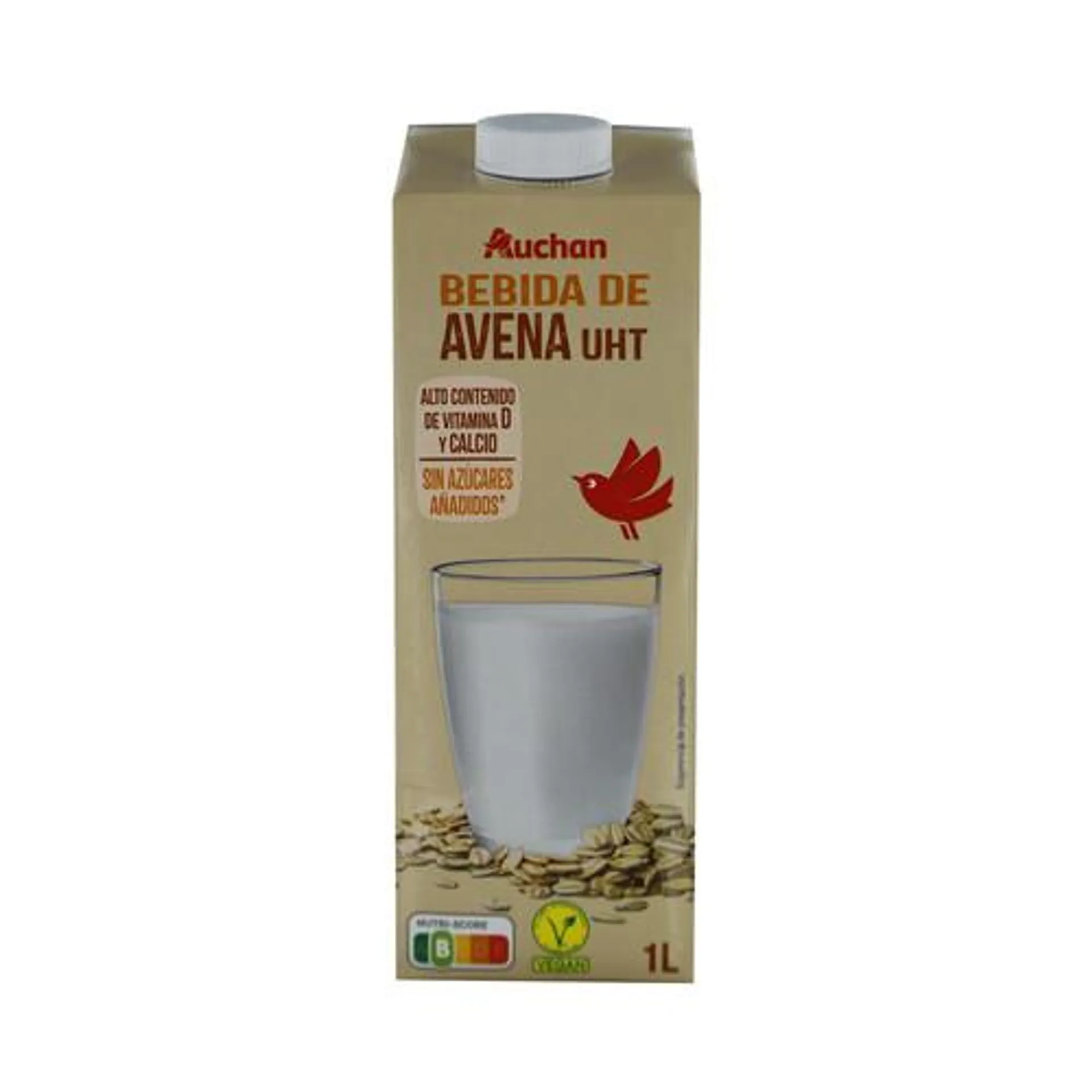 AUCHAN Bebida de avena con alto contenido de calcio y vitamina D 1 l. Producto Alcampo