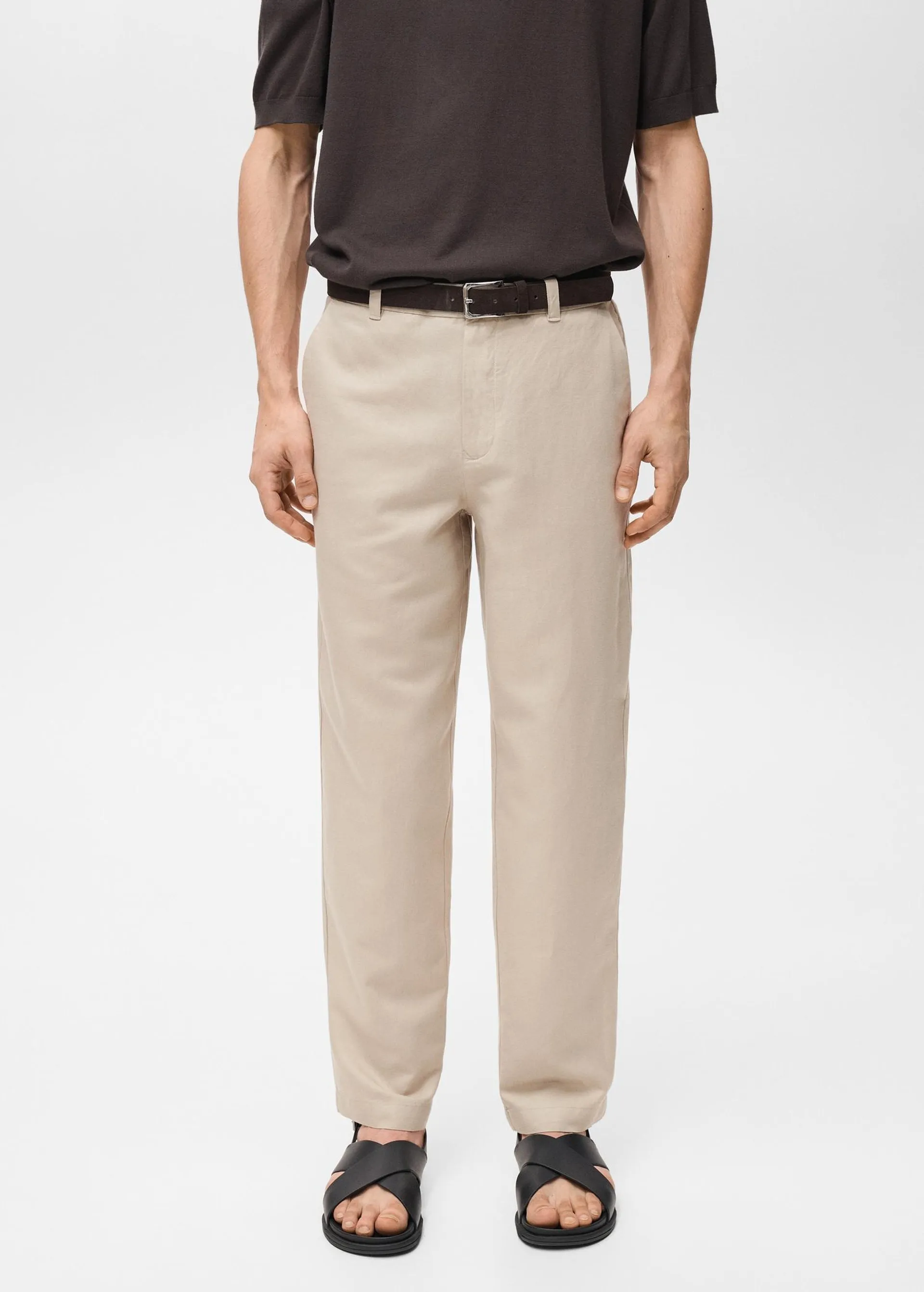 Pantalón lino regular fit