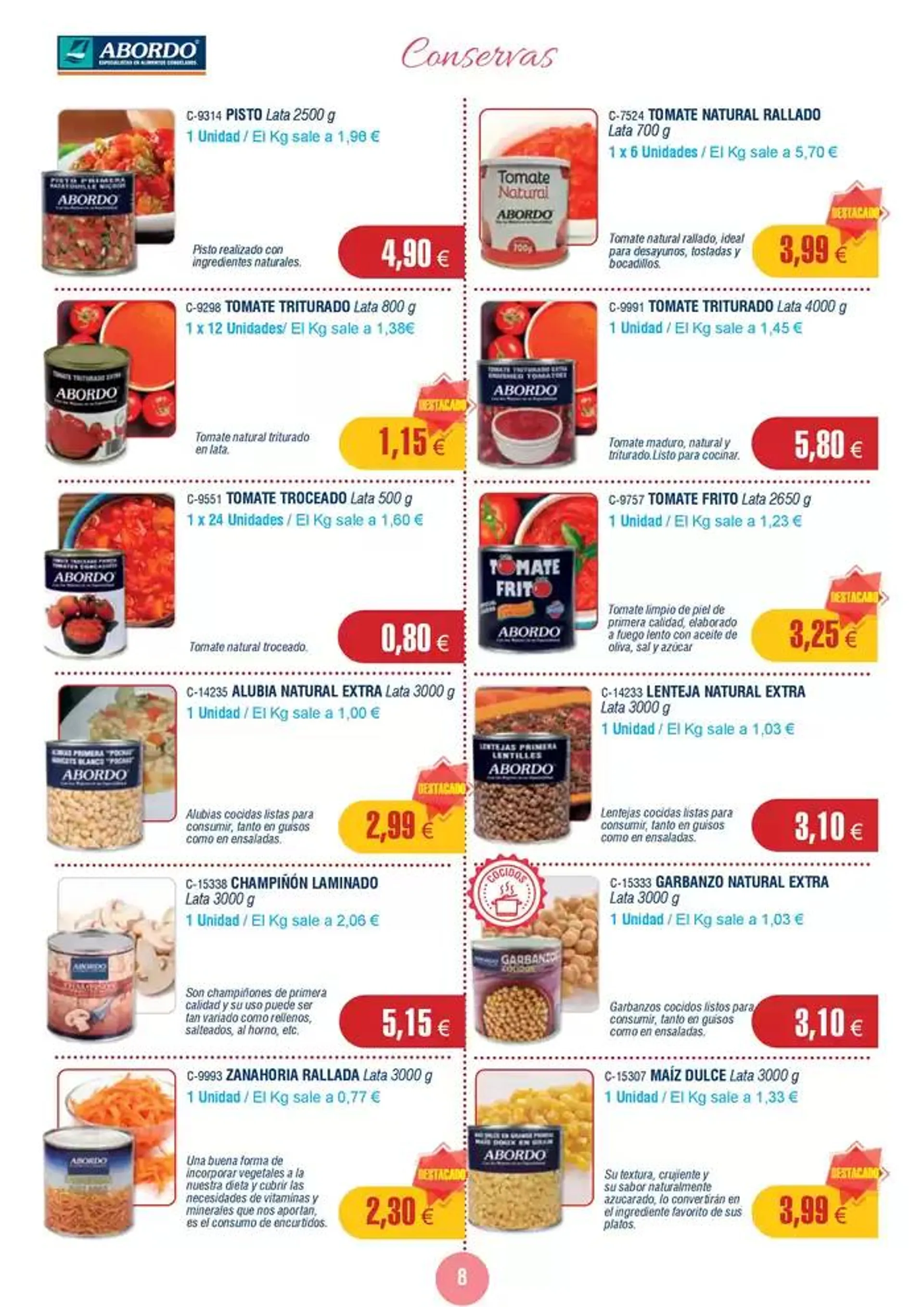 Catálogo de Precios válidos sujetos a posibles variaciones del 19 de mayo al 15 de junio de 2025. Precios sin I.V.A. 20 de mayo al 15 de junio 2025 - Página 8