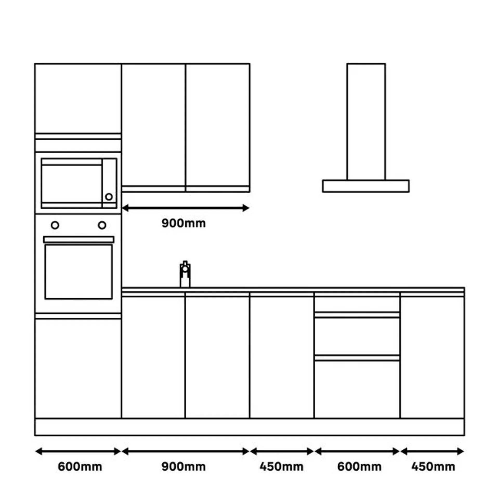 Cocina en kit DELINEA id ATENAS blanco brillo 3.00 m