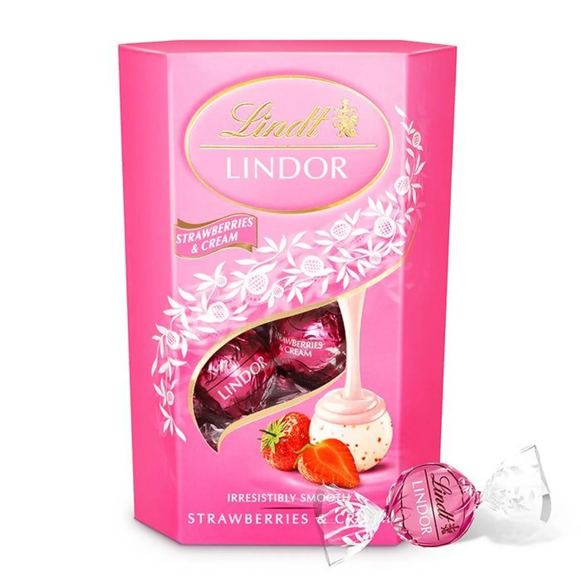 Bombones LINDOR FRESA BLANCO CORNET 200 GR- Lindt