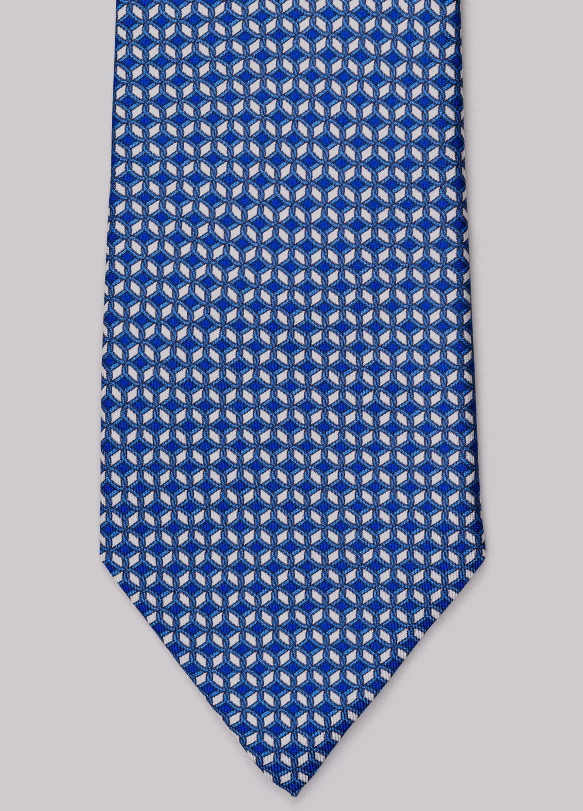 Corbata FUREST COLECCIÓN color azul con dibujo geométrico