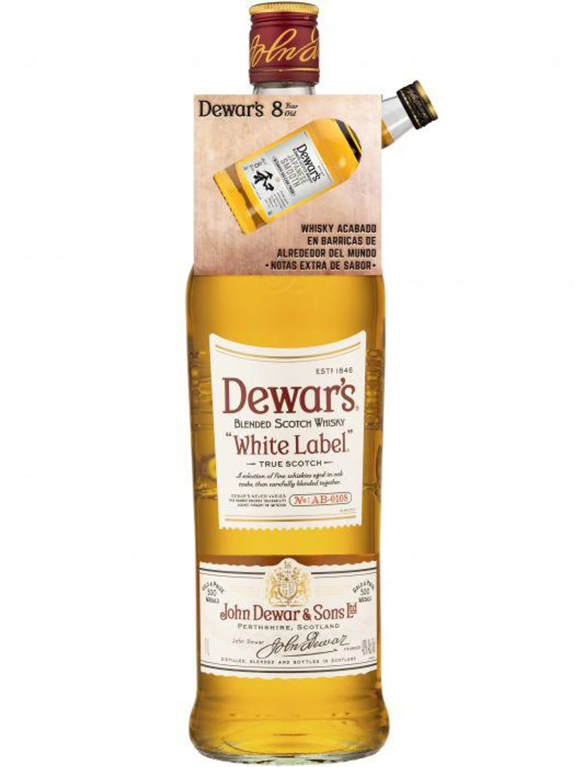 Whisky dewars white label botella de 1l