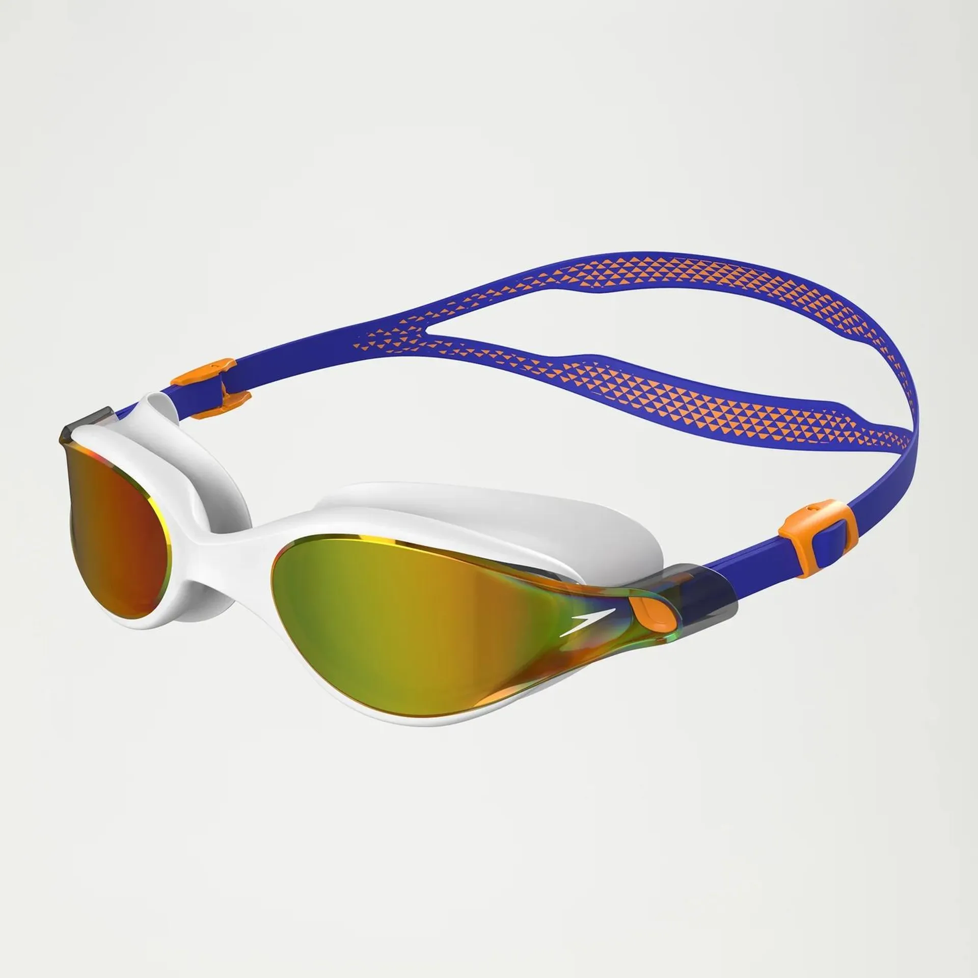 Gafas de natación de espejo Vue para adultos, blanco/azul