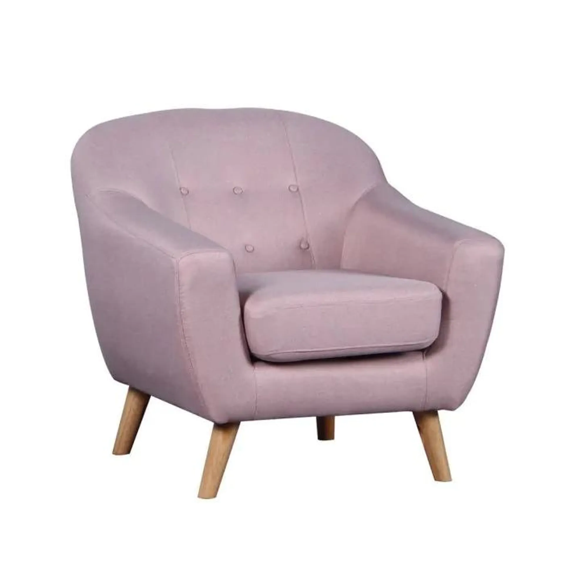 Sillón Tapizado en Tela con Patas de Madera KIRAN