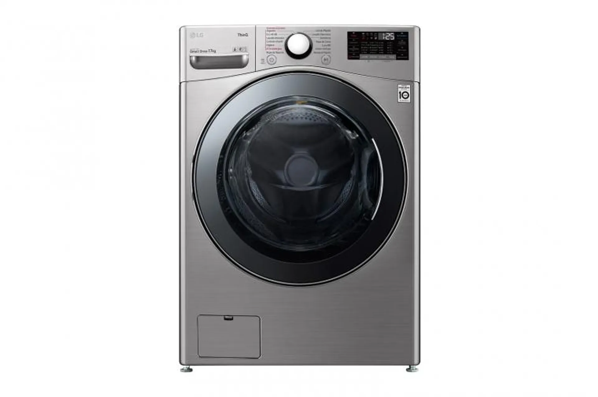 Outlet Lavadora LG, 17kg, 1100rpm, Clasificación E, Inox Antihuellas