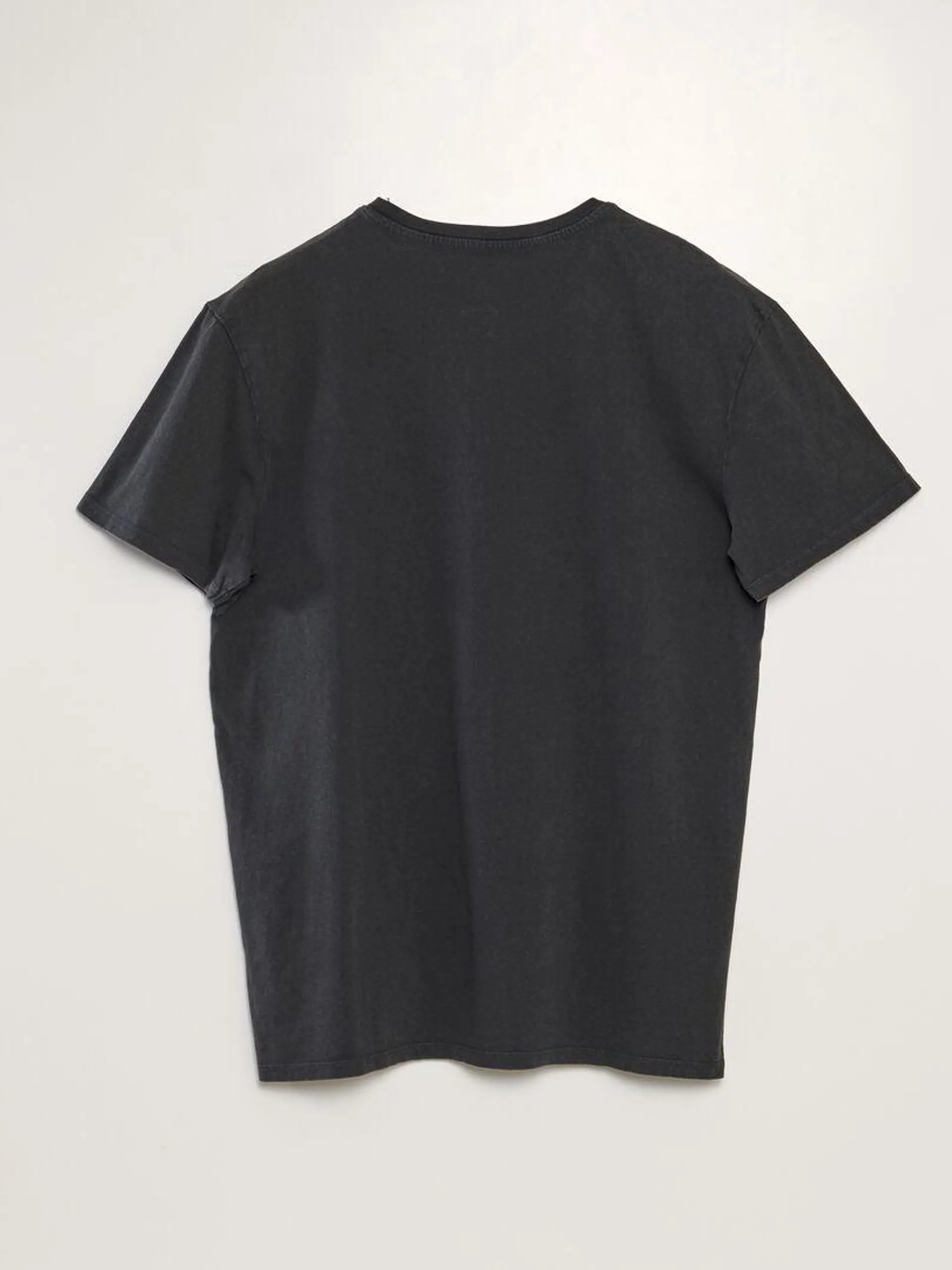 Camiseta de punto efecto descolorido - NEGRO