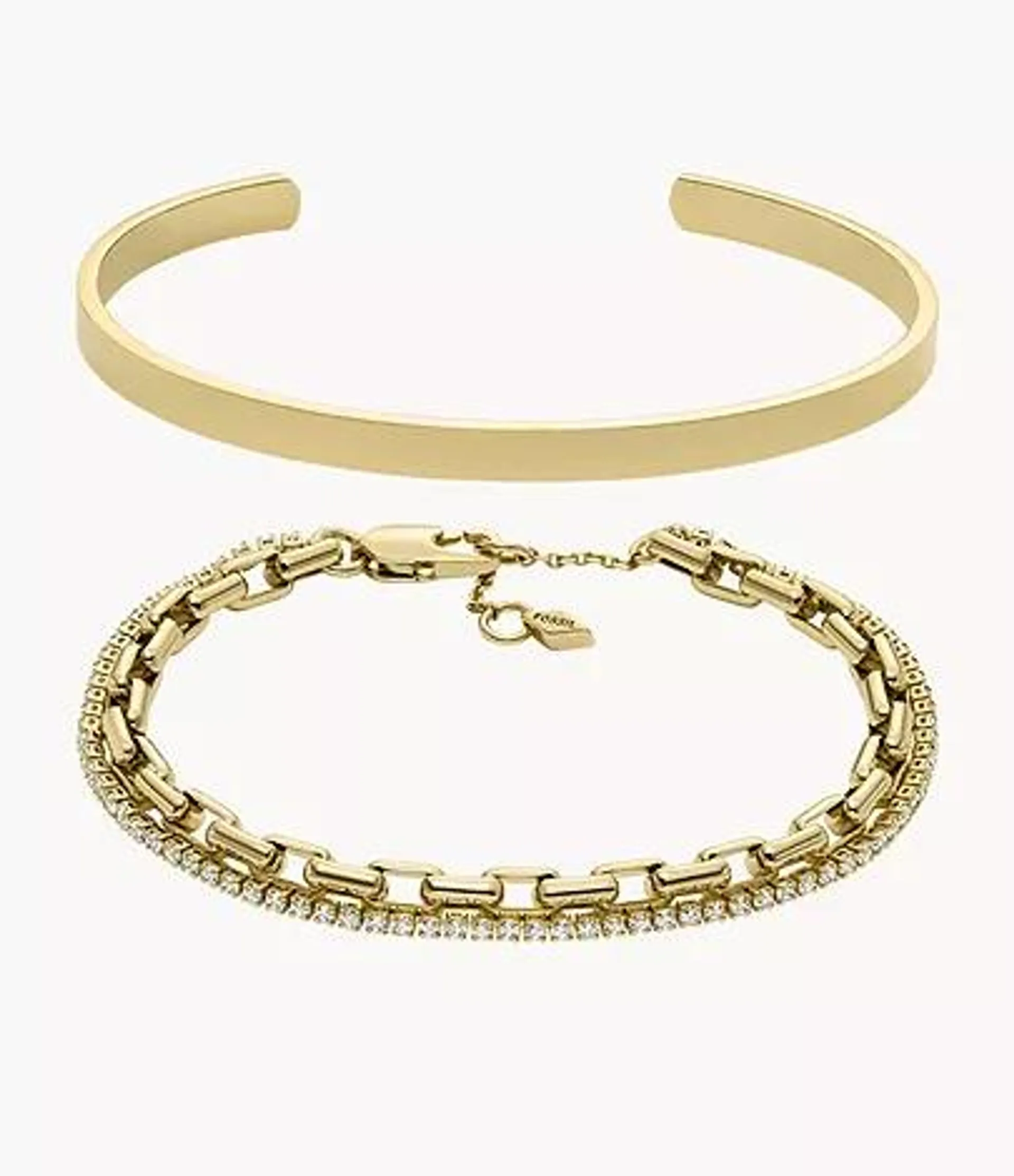 Conjunto para regalar de pulseras Core de latón en tono dorado