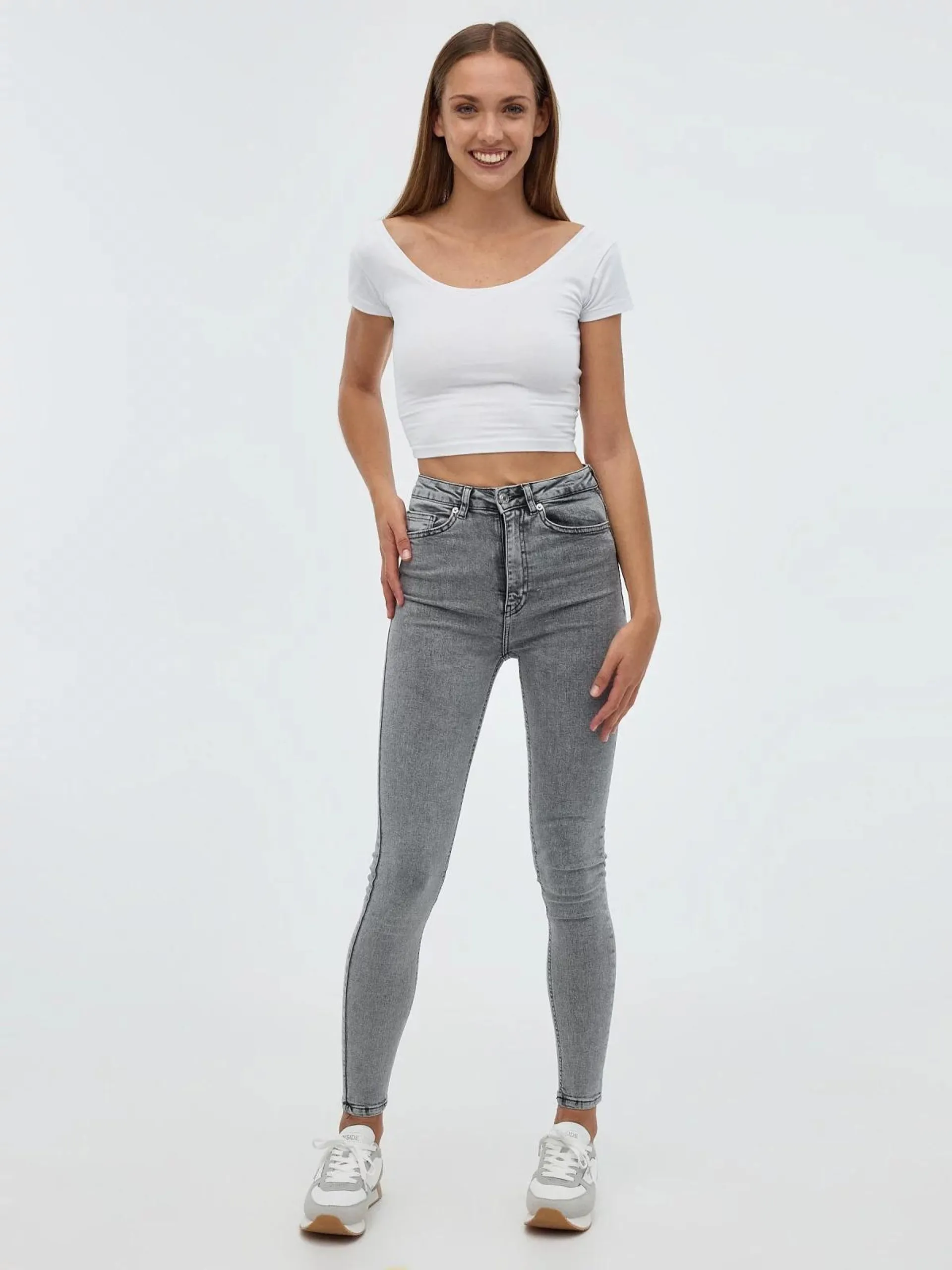 Jeans skinny gris
