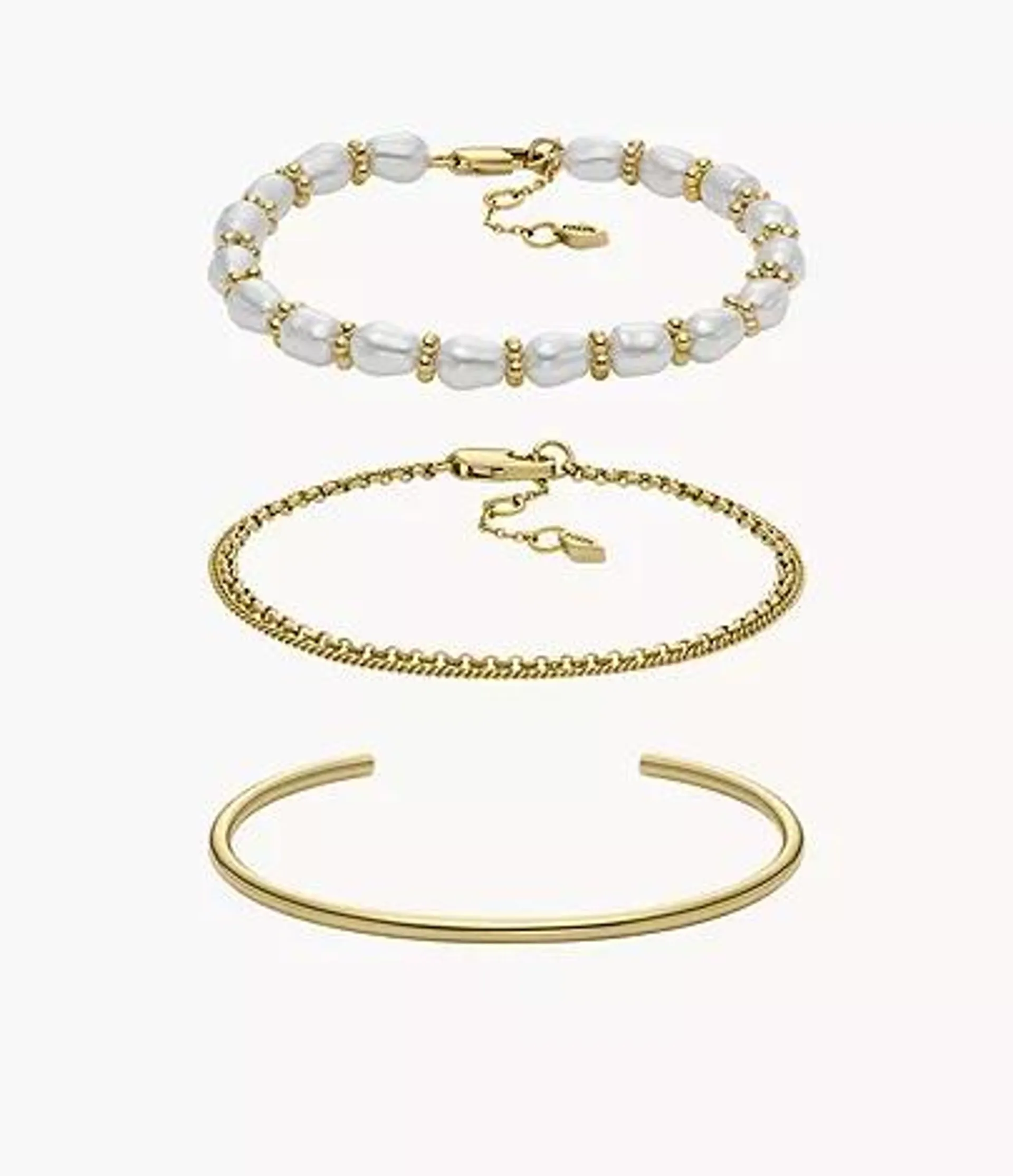 Conjunto para regalar de pulseras Core de latón en tono dorado