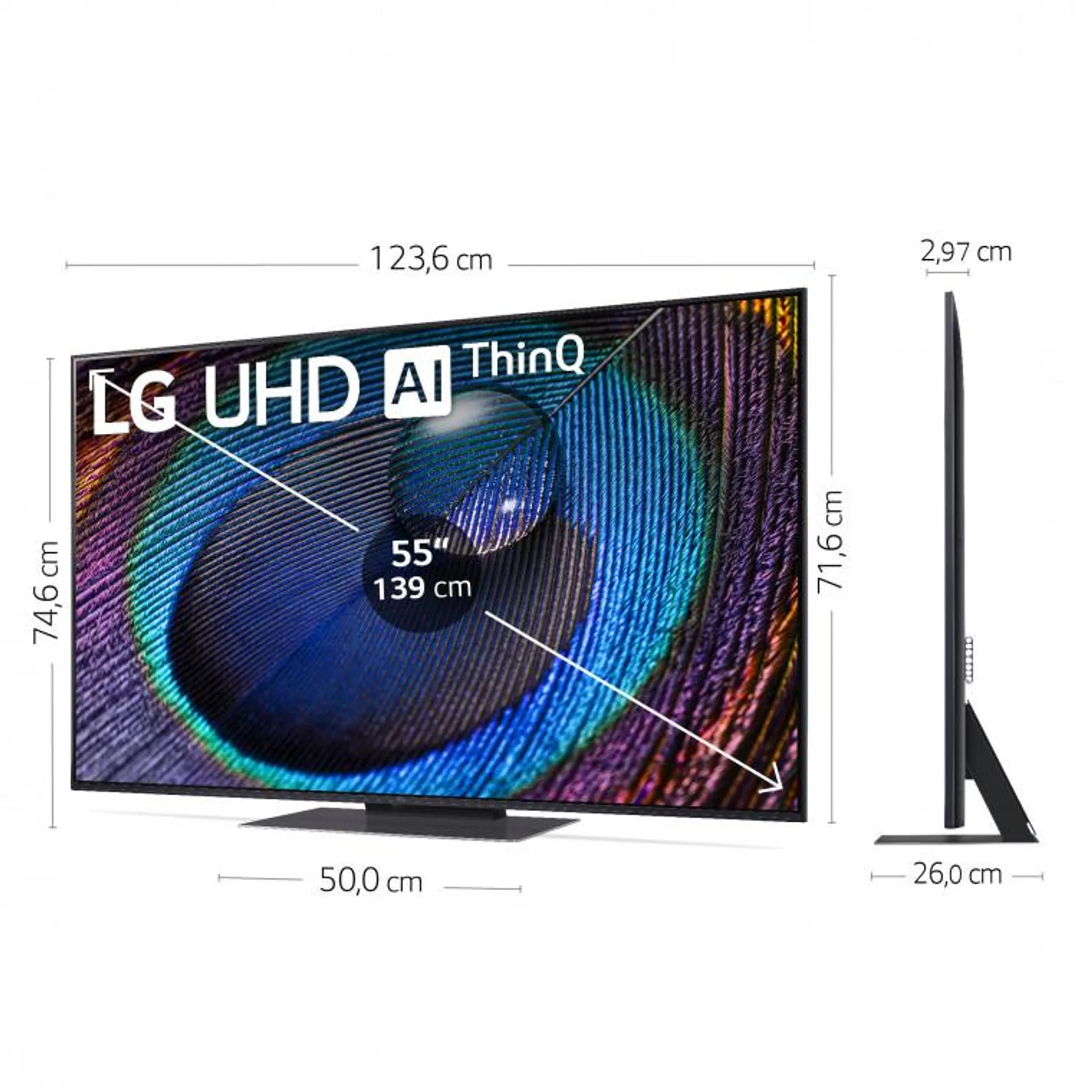 Outlet TV LG UHD 4K de 55'' Serie 91, Procesador Alta Potencia, HDR10 / Dolby Digital Plus, Smart TV webOS23