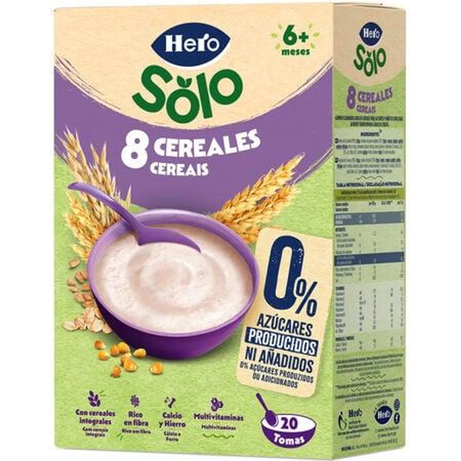 Papilla Hero Solo 0% 8 cereales desde 6meses 340g