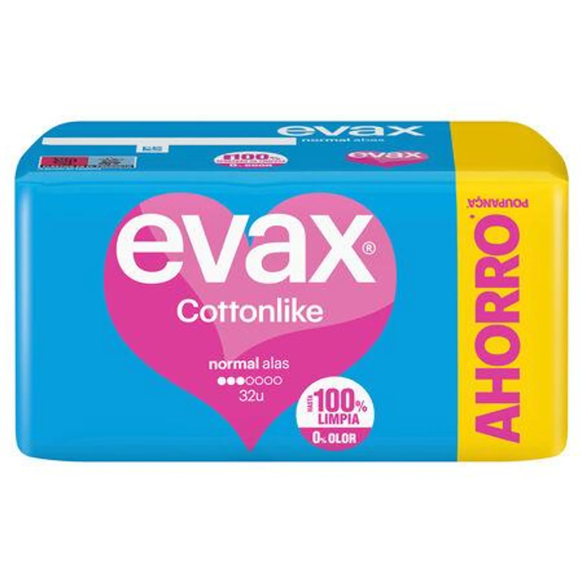 Compresas con alas cottonlike Evax 32 uds normal