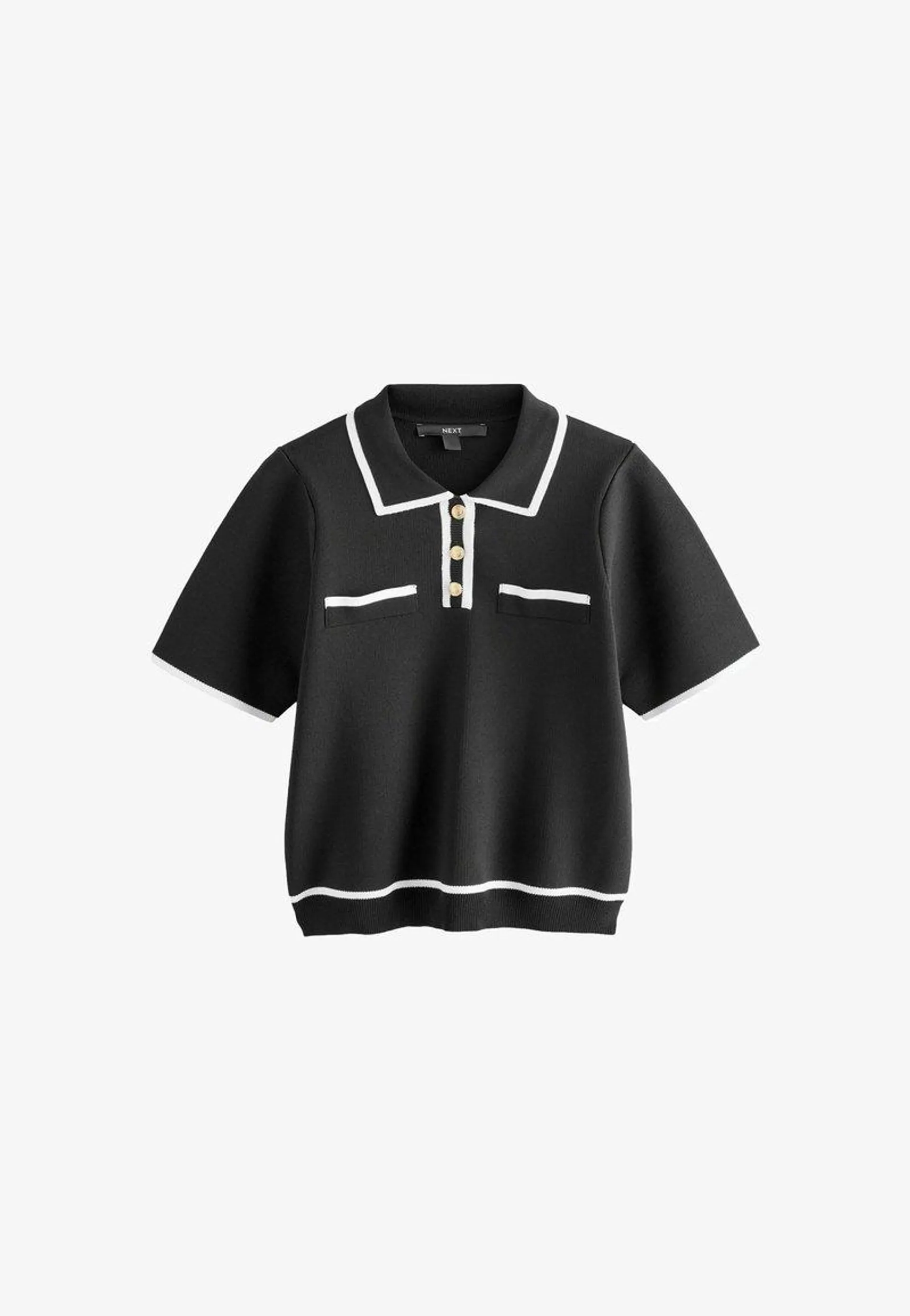 REGULAR FIT SMART COLLARED - Polo - black white