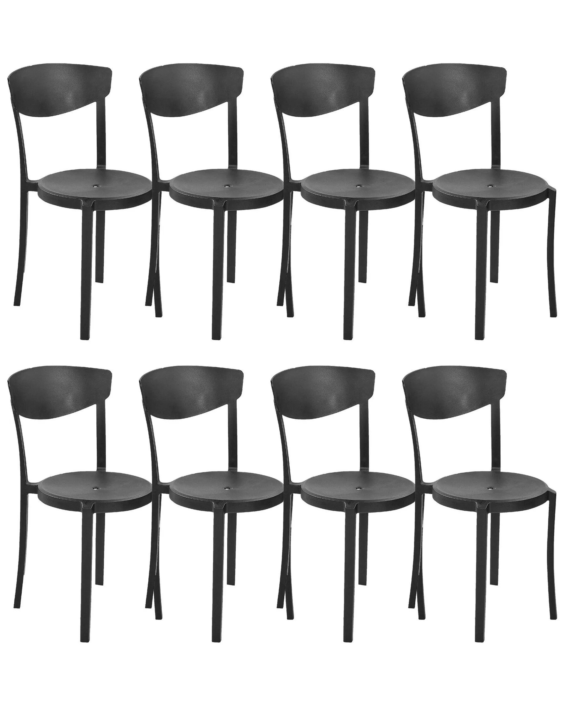 Conjunto de 8 sillas de comedor negras VIESTE