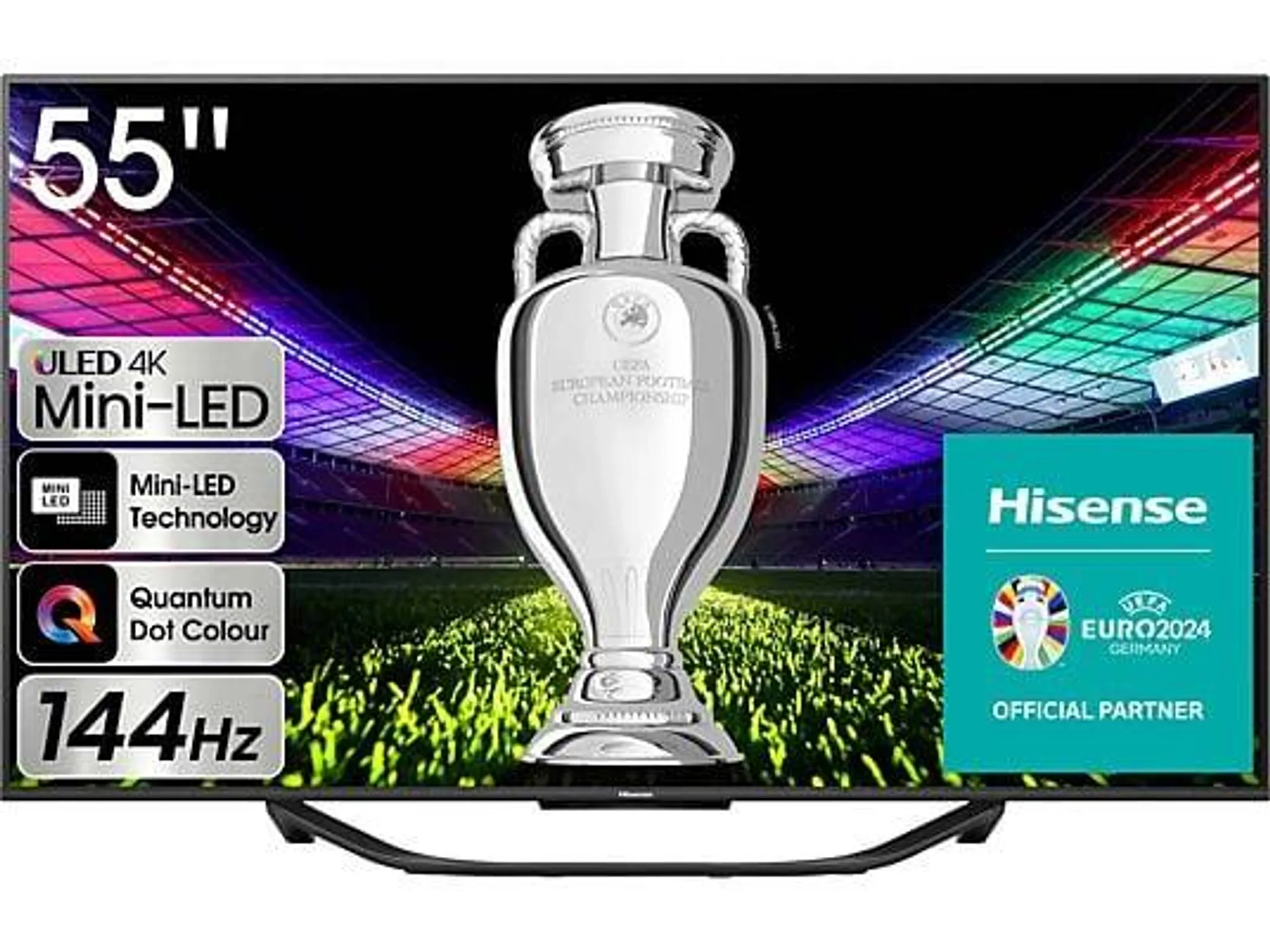 TV Mini LED 55'' - Hisense 55U7KQ Smart TV UHD 4K, Quantum Dot Colour, Modo Juego, Full Array Local Dimming, Hi-View, Dolby Vision IQ & Atmos, Negro