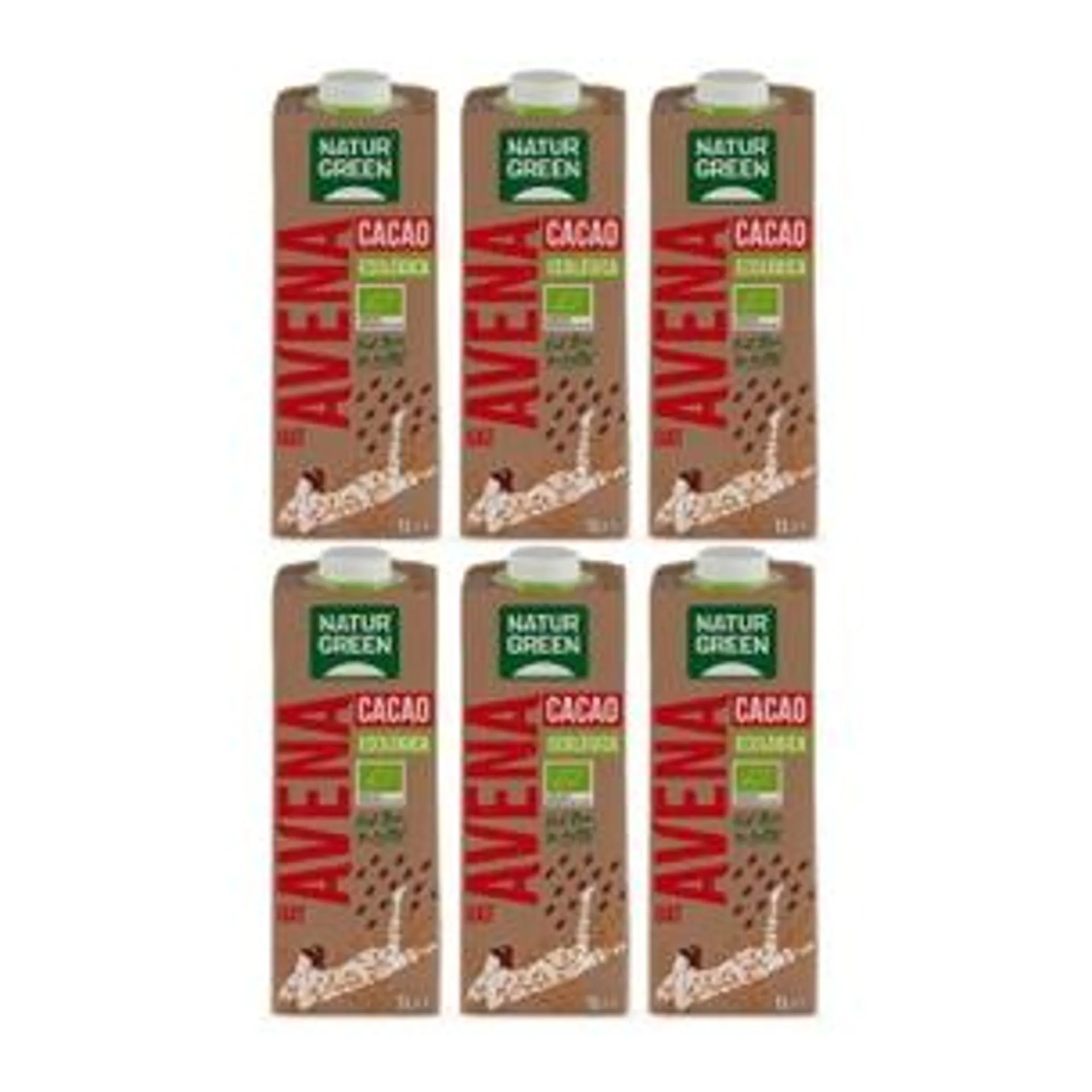 Pack 6 x Bebida de Avena Choco Calcio NaturGreen 1 L