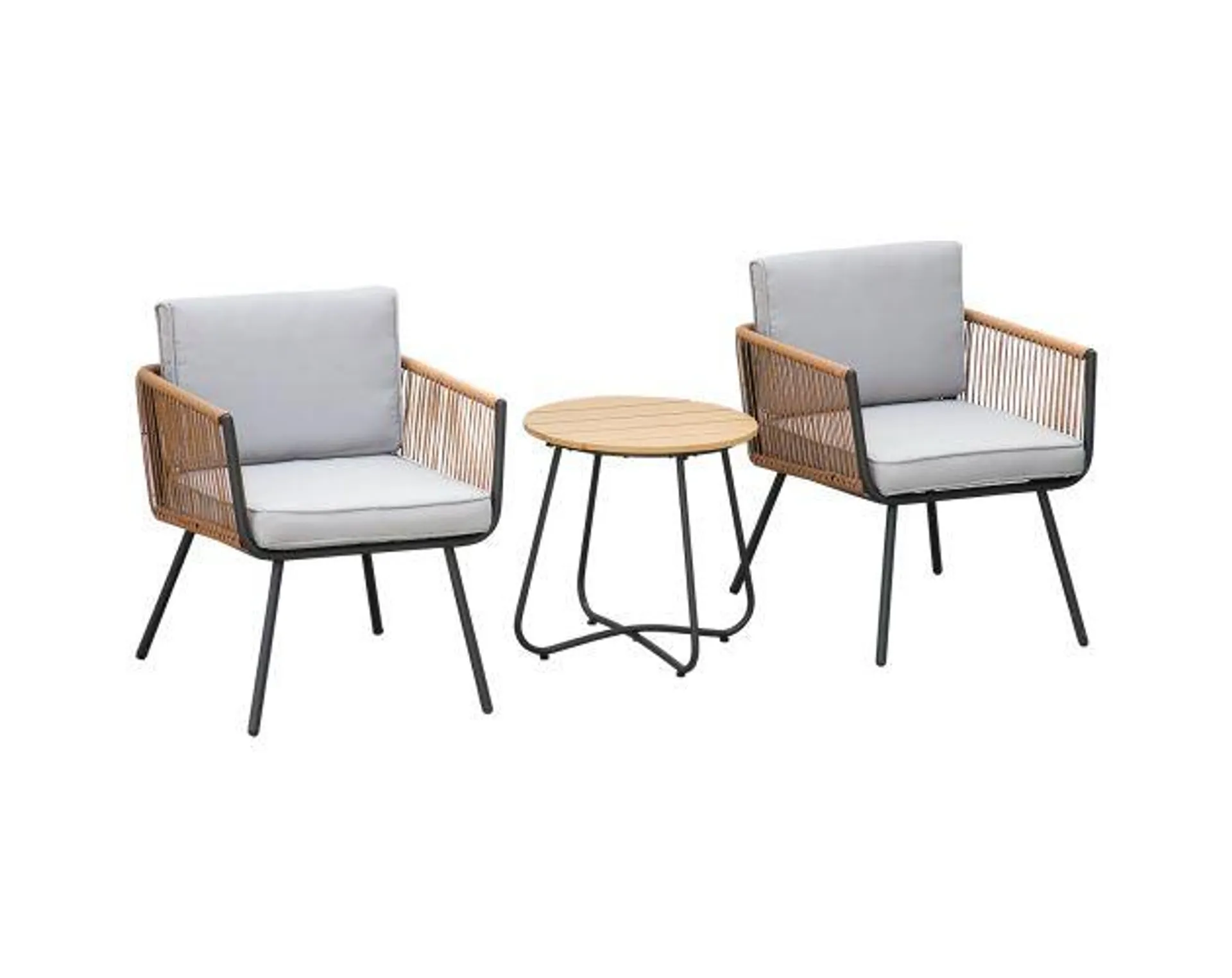 Muebles de ratán ratán pe, espuma, plástico, acero color naranja