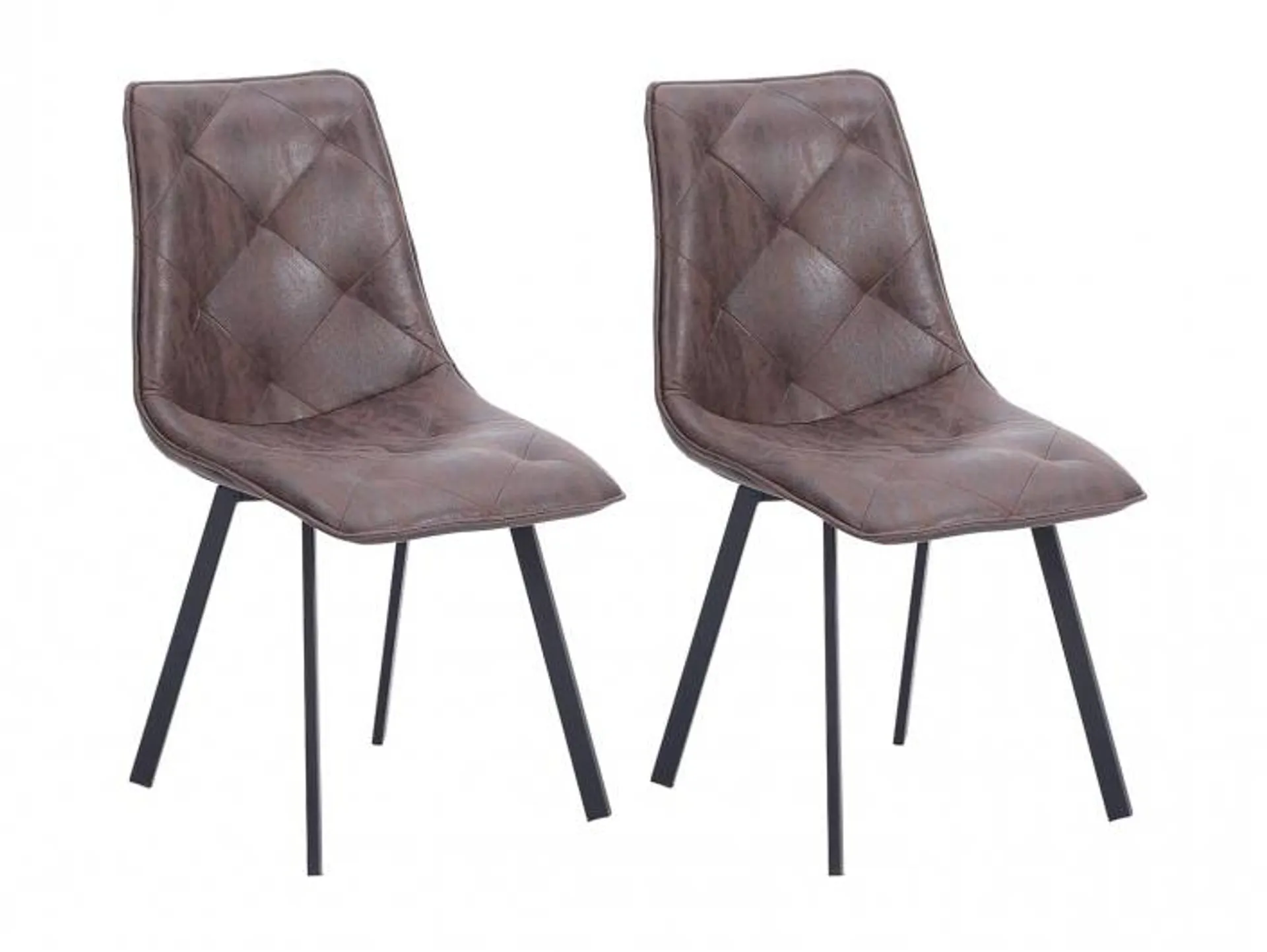 Pack 2 sillas tapizadas con costuras decorativas color chocolate