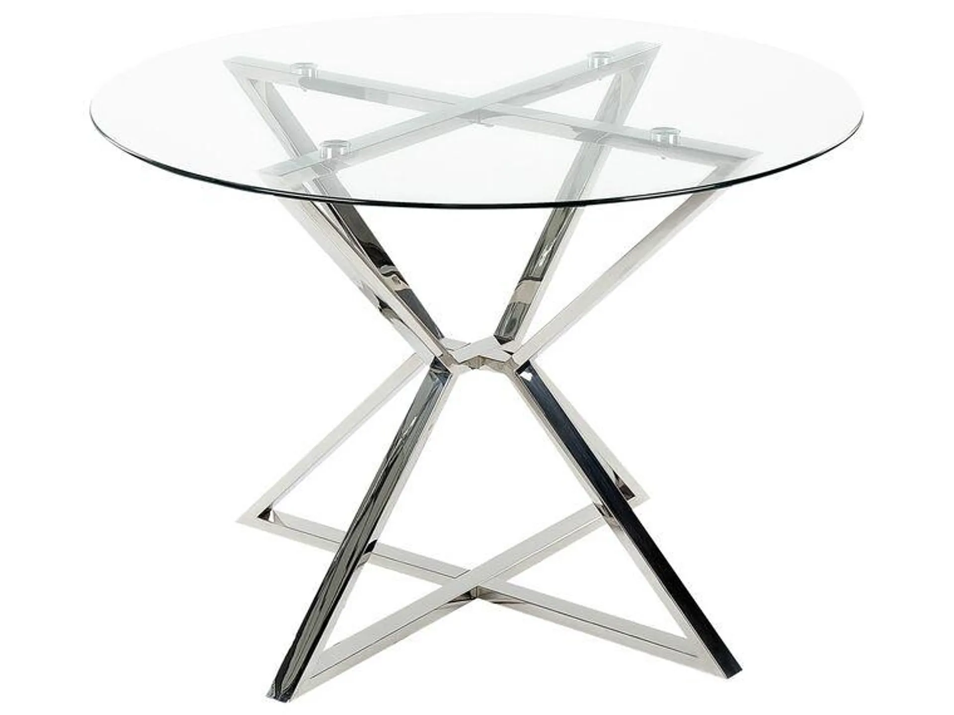 Mesa de comedor de vidrio templado transparente/plateado ⌀ 105 cm BOSCO