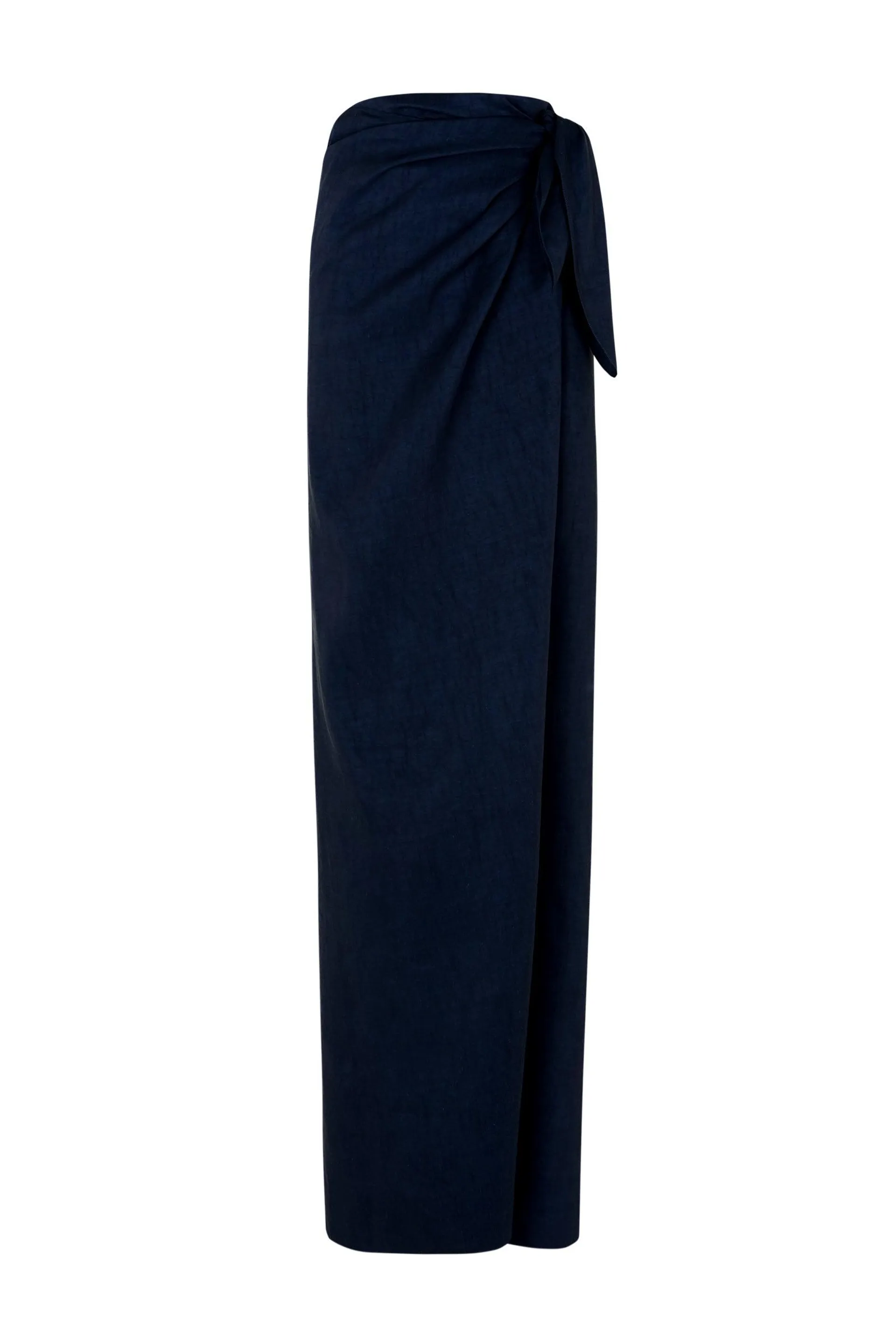 Arco, skirt in deep blue linen and cupro